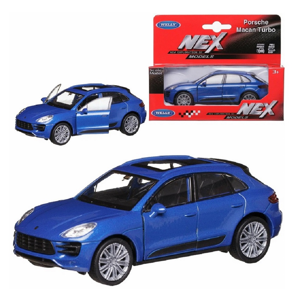 Автомобиль Welly Porsche Macan Turbo синий 1:38 43673W-BL - фото 1