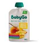 Пюре BabyGo с творогом манго абрикосом и персиком с 6 мес 90 г