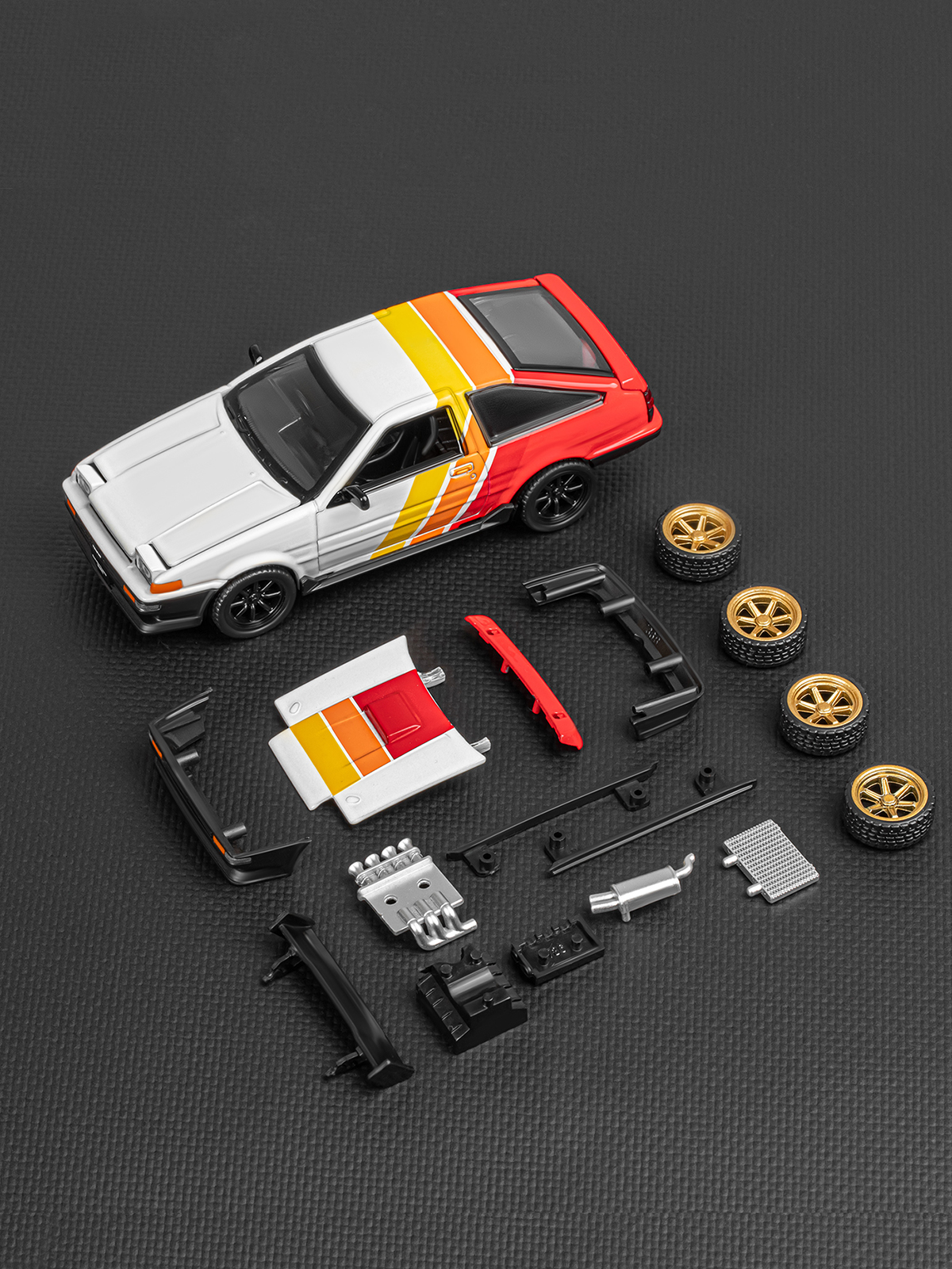 Автомобиль АВТОпанорама Toyota Sprinter Trueno Сборная модель 1:37 JB1251894 - фото 36