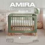 Детская кроватка Rant Amira olive, универсальный маятник (зеленый)
