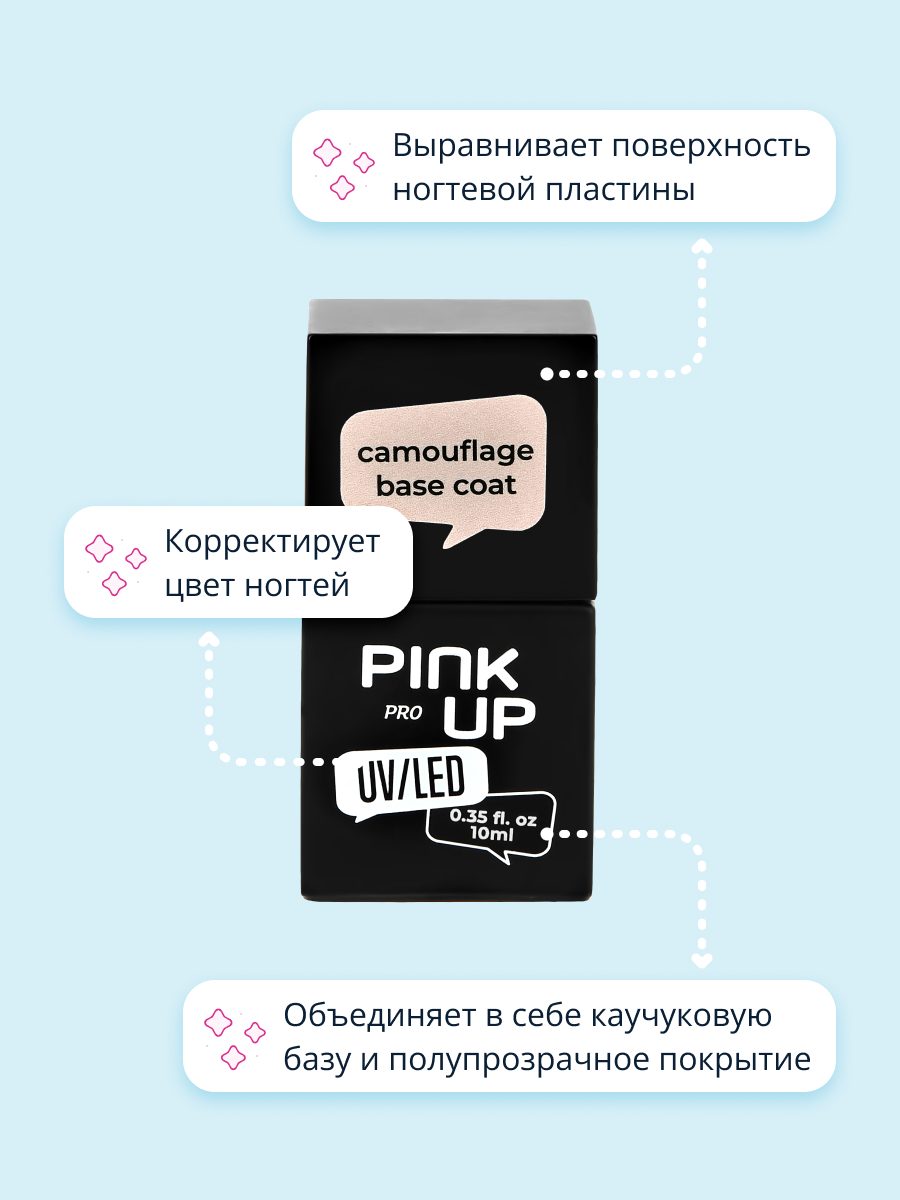 Камуфлирующая база Pink Up camouflage base coat тон 09 10 мл - фото 2