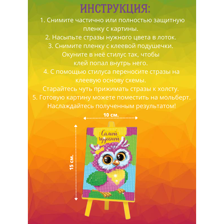 Картина из страз Школа Талантов Совушка