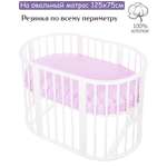Простынь на резинке Lemony kids Stars Розовый овальная поплин