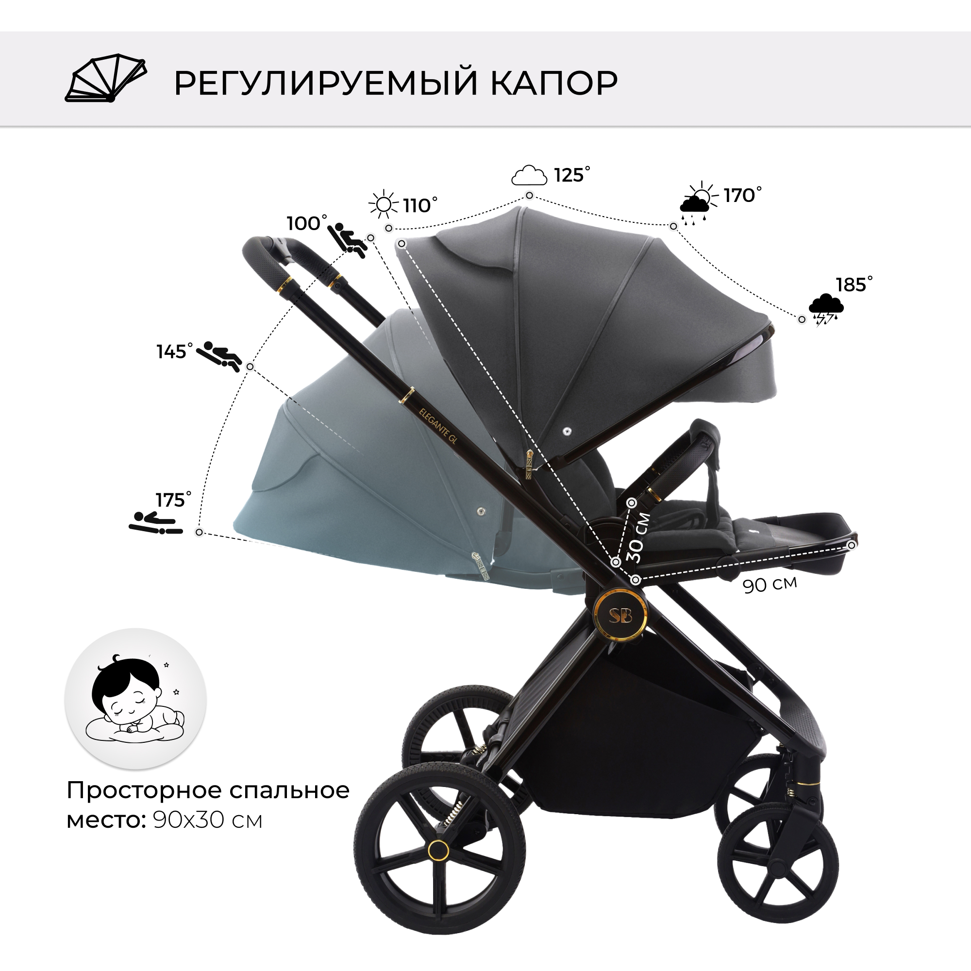 Коляска 2в1 Sweet Baby Elegante Grey - фото 8