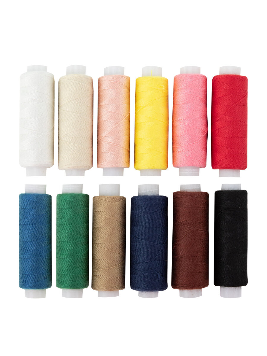 Нитки для шитья Develia армированные 45ЛЛ 150 м швейный набор 12 цветов - фото 4