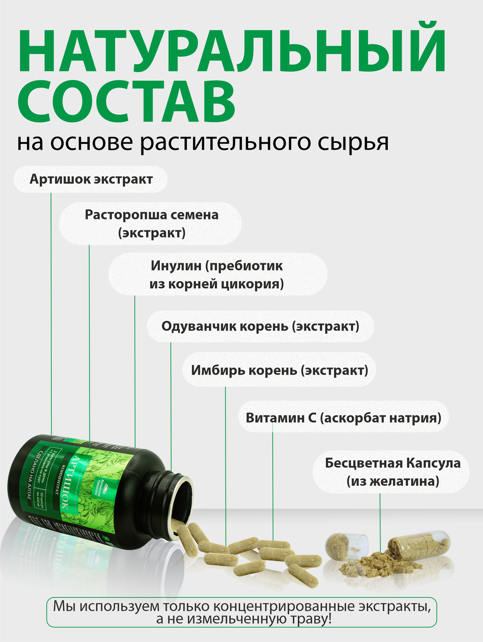 БАД к пище Алтайские традиции Концентрат Артишок 60 капсул - фото 4