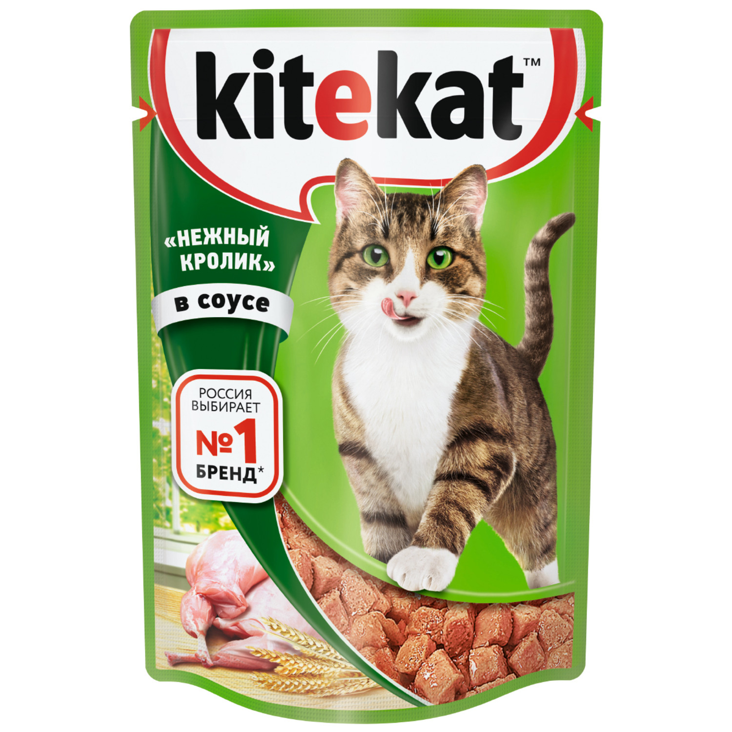 Корм для кошек KiteKat нежный кролик в соусе 85г - фото 1