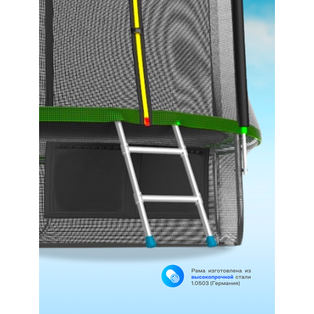Батут каркасный evo jump EVO jump External 8ft green с защитной сеткой диаметр 244 см