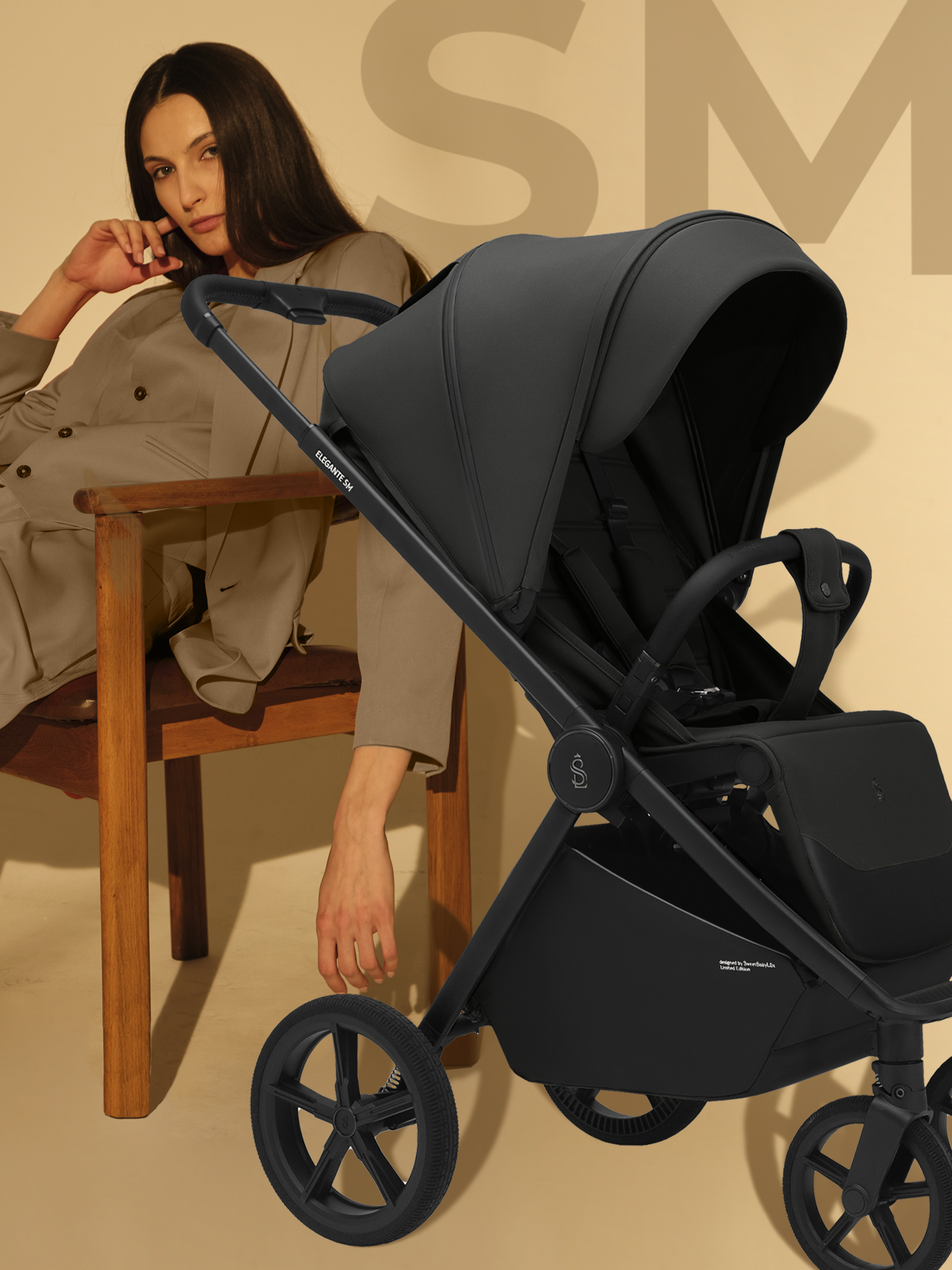 Коляска прогулочная Sweet Baby Elegante SM Black черный - фото 2