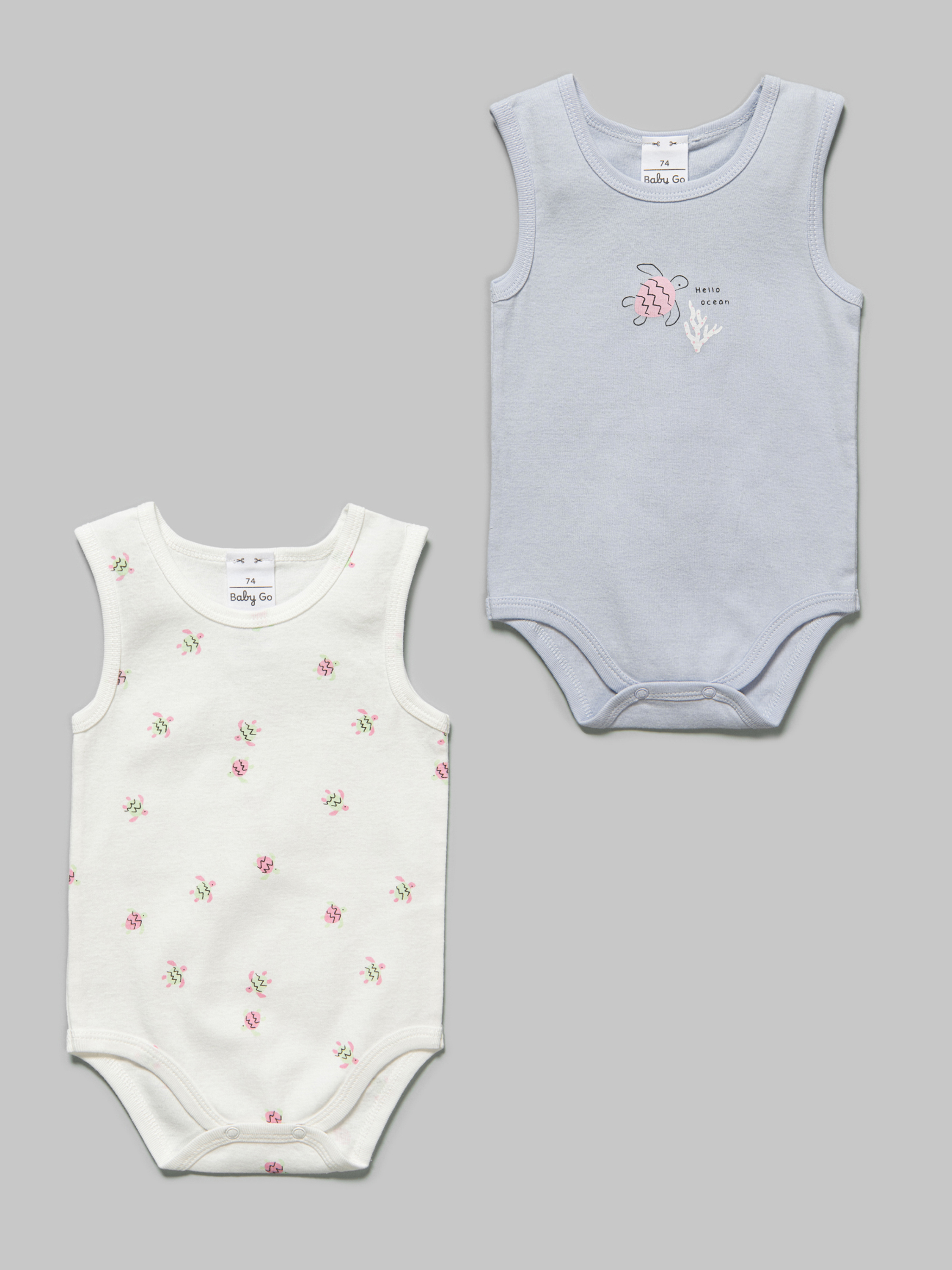 Изображение товара Боди Baby Go 74 (2 шт) с принтами черепашек, мятный/сиреневый Изображение товара Боди Baby Go 74 (2 шт) с принтами черепашек, мятный/сиреневый