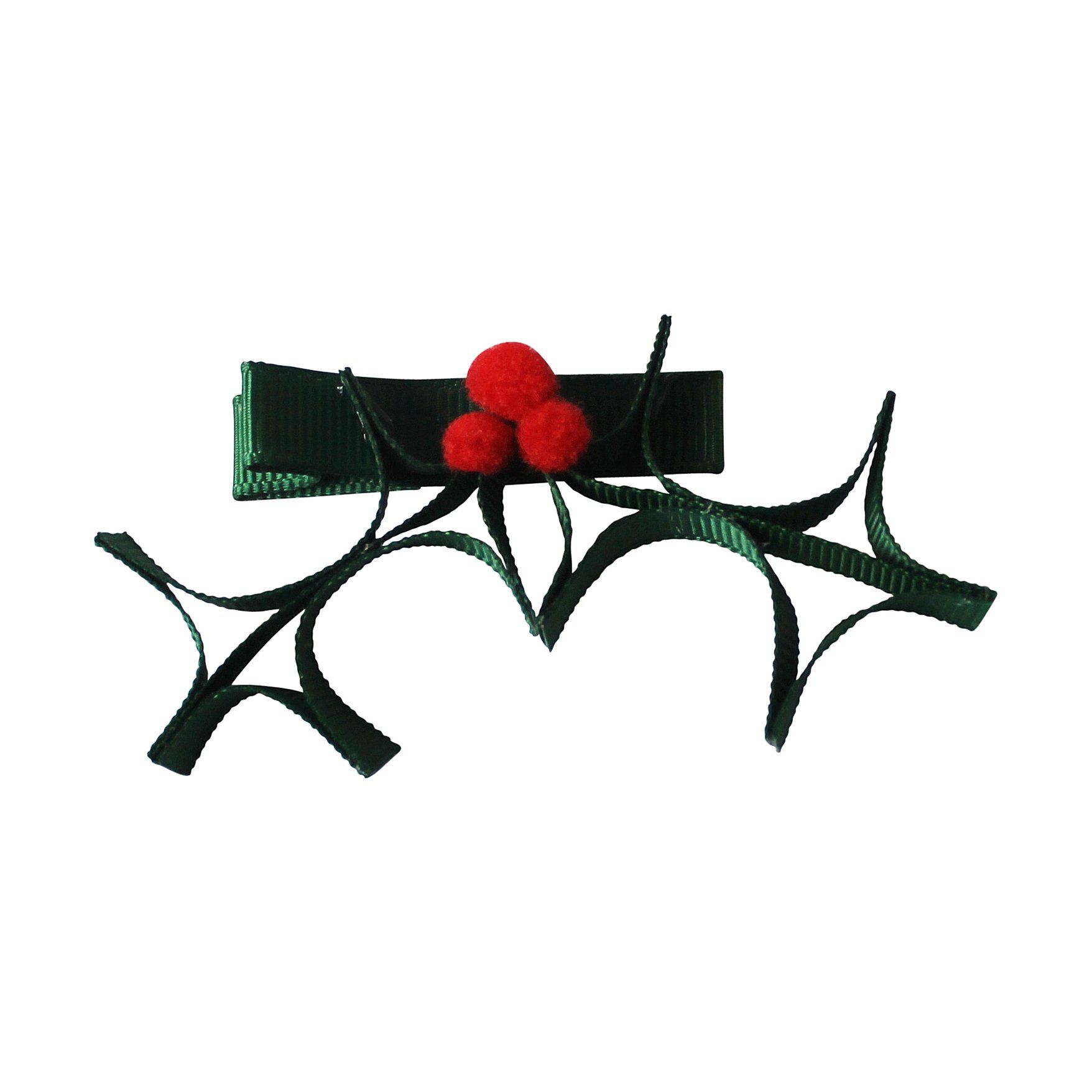 Заколка Milledeux Рождественский остролист зеленый 587-CCC-18-holly - фото 1