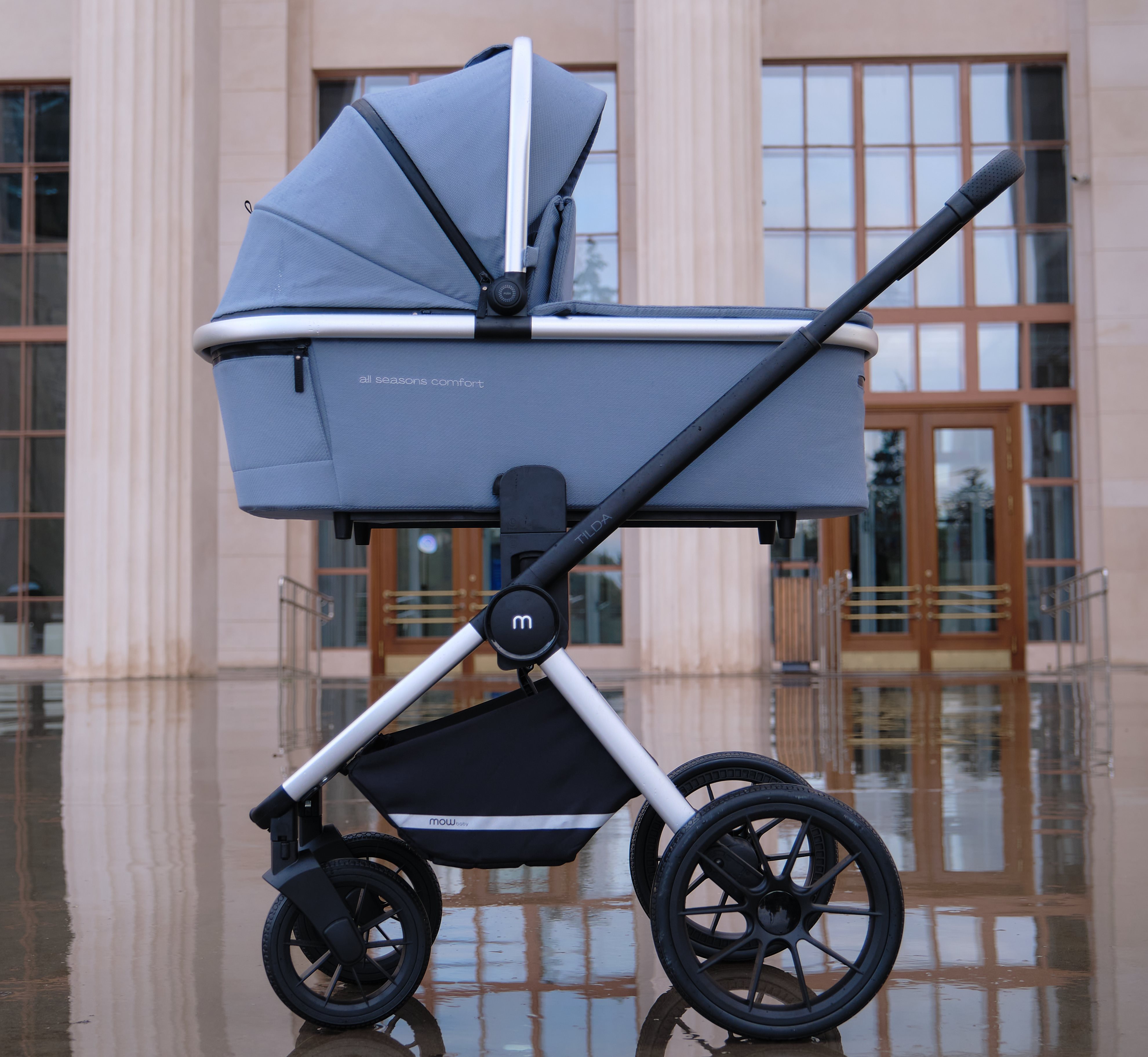 Коляска 2в1 MOWbaby Blue голубой - фото 14
