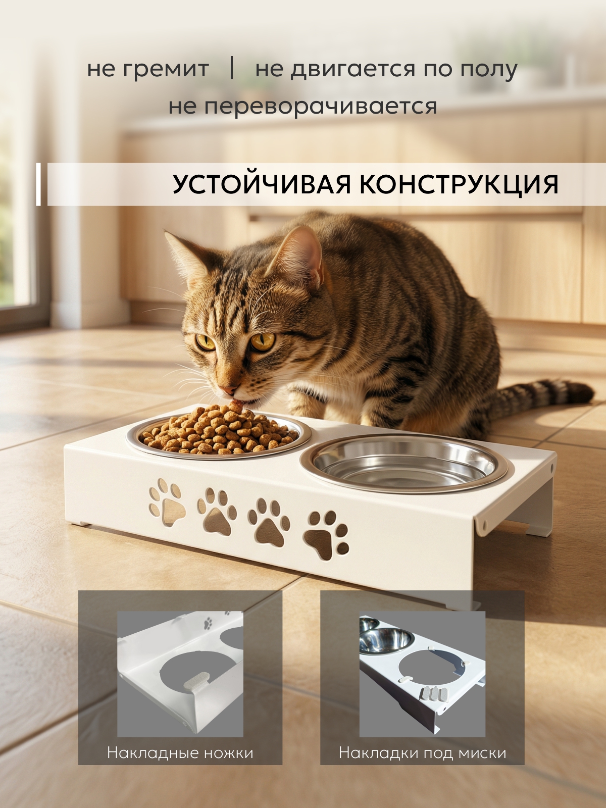 Миска для животных двойная РЭМО Дружок 1 - фото 6