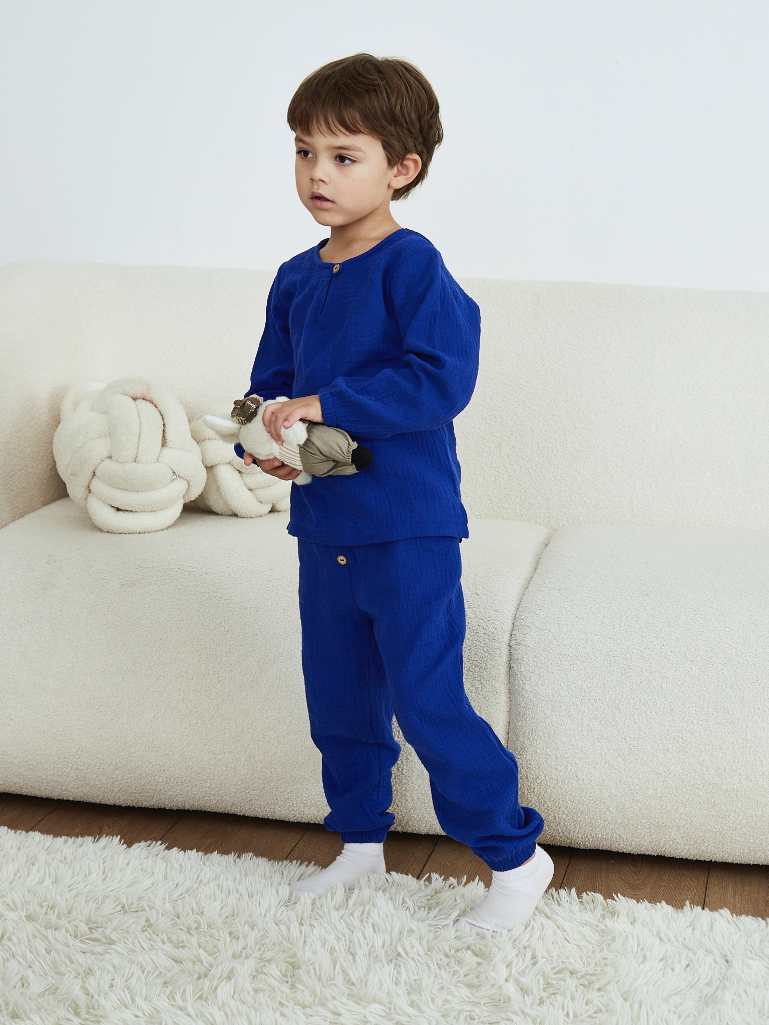 Лонгслив и брюки MOUN Костюм_муслин_индиго - фото 16