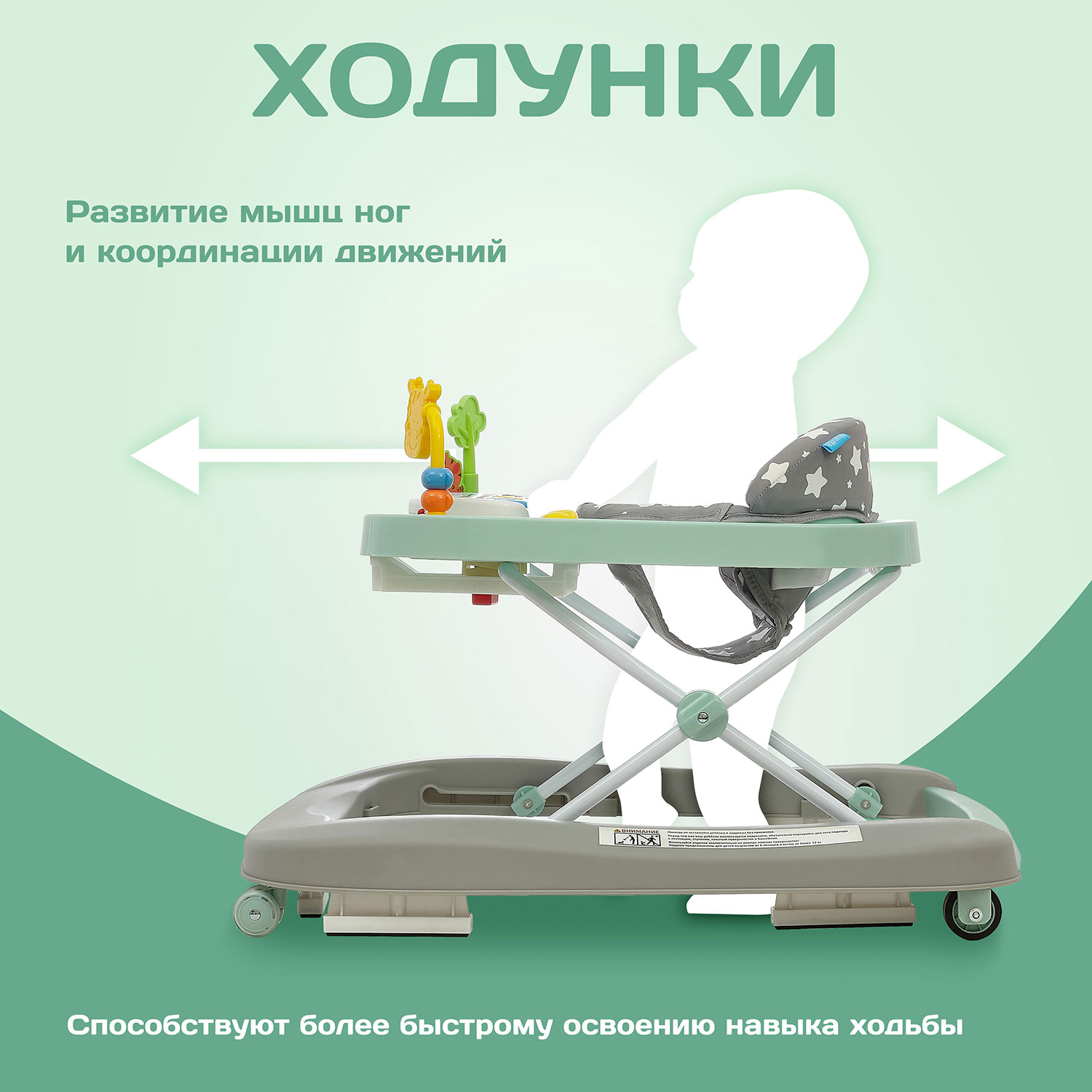 Ходунки Nuovita Avvio бирюзовый - фото 3