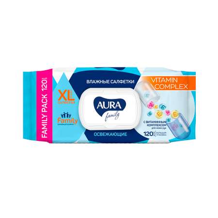 Влажные салфетки AURA 120 шт.