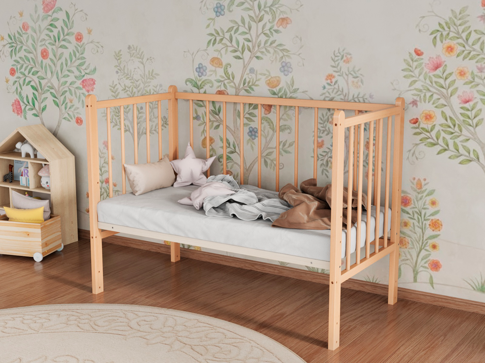 Детская кроватка Incanto Classic, поперечный маятник (бук) - фото 6