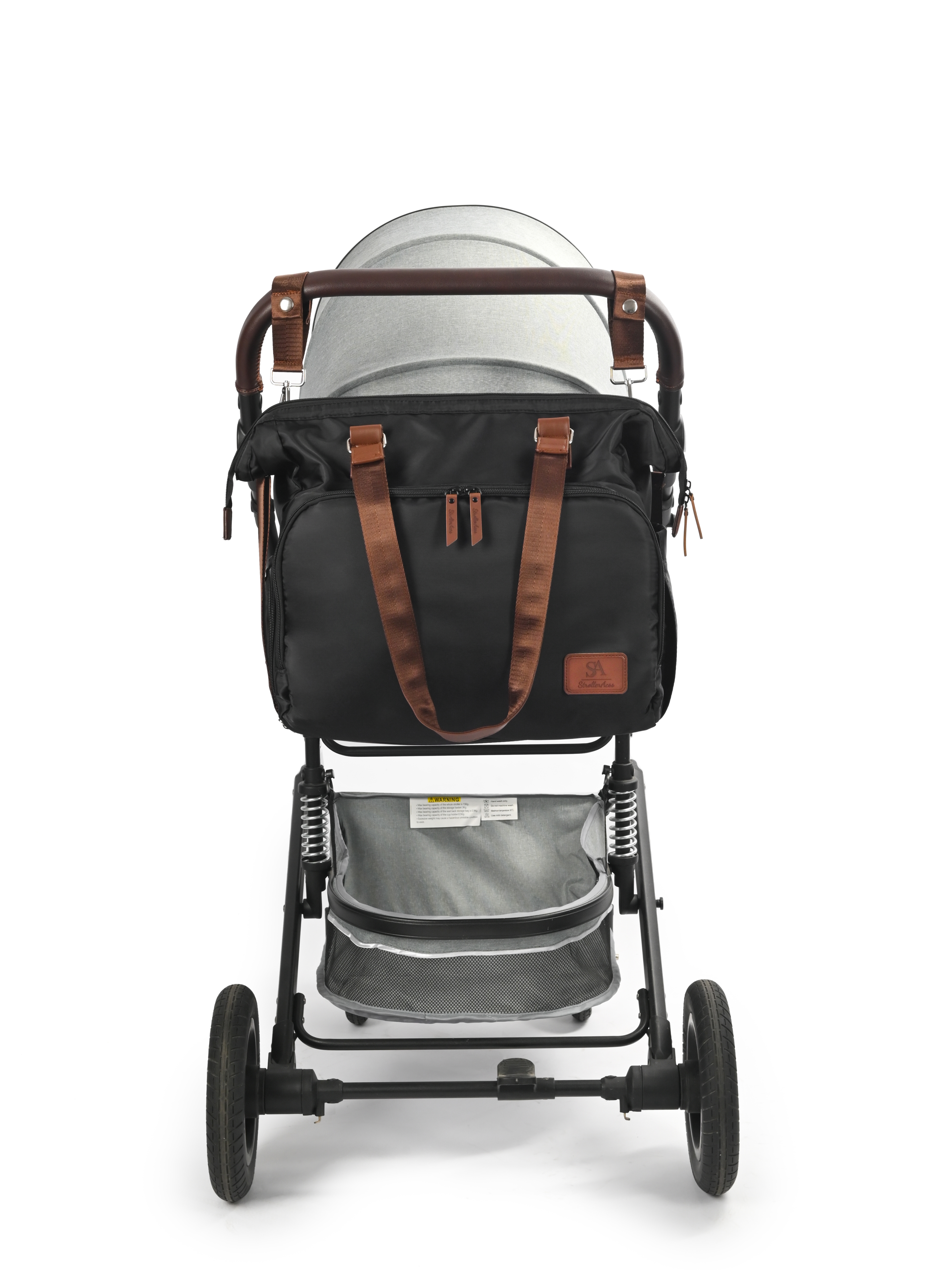 Сумка на ручку коляски StrollerAcss Сумка для мамы и малыша SA1/Черный - фото 15