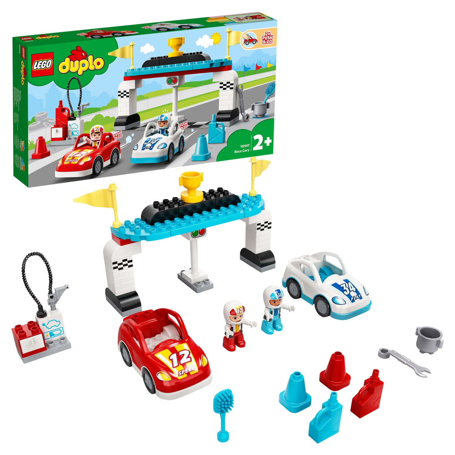 Конструктор LEGO DUPLO Town Гоночные машины сборная игровая модель - фото 1