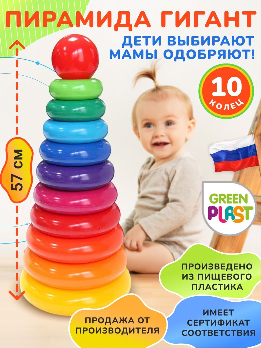 Игрушка Green Plast пирамидка Гигант - фото 1
