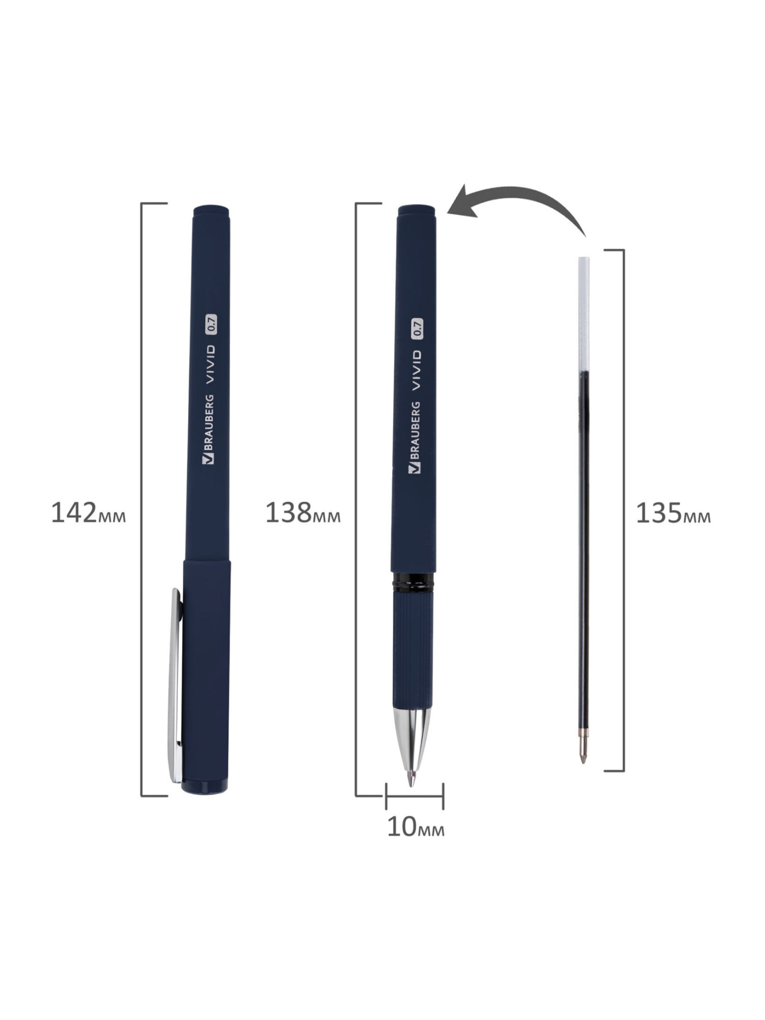 Ручка шариковая Brauberg 3 шт. - фото 16