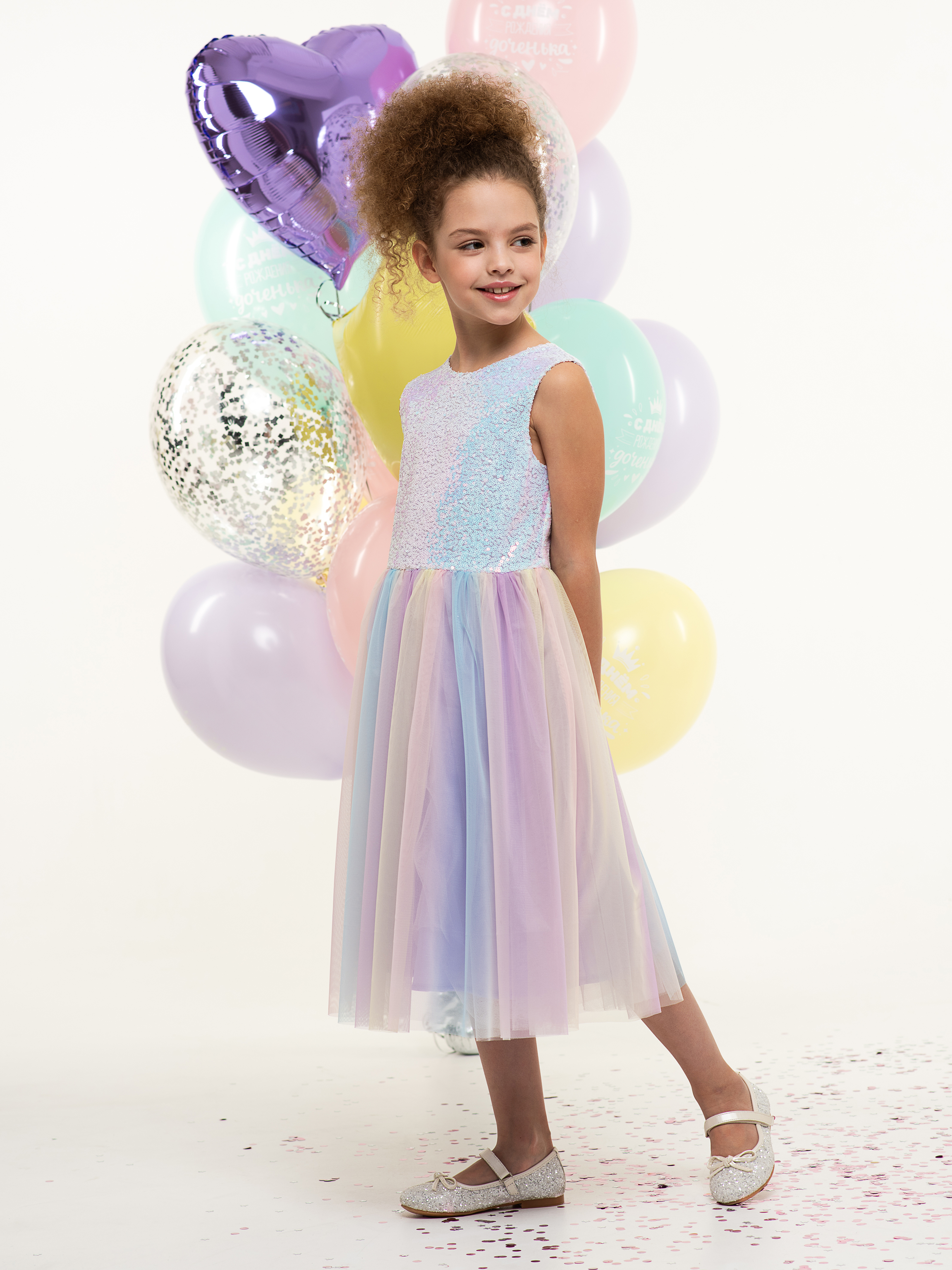 Платье LisaWeta D368 сиреневый - фото 2