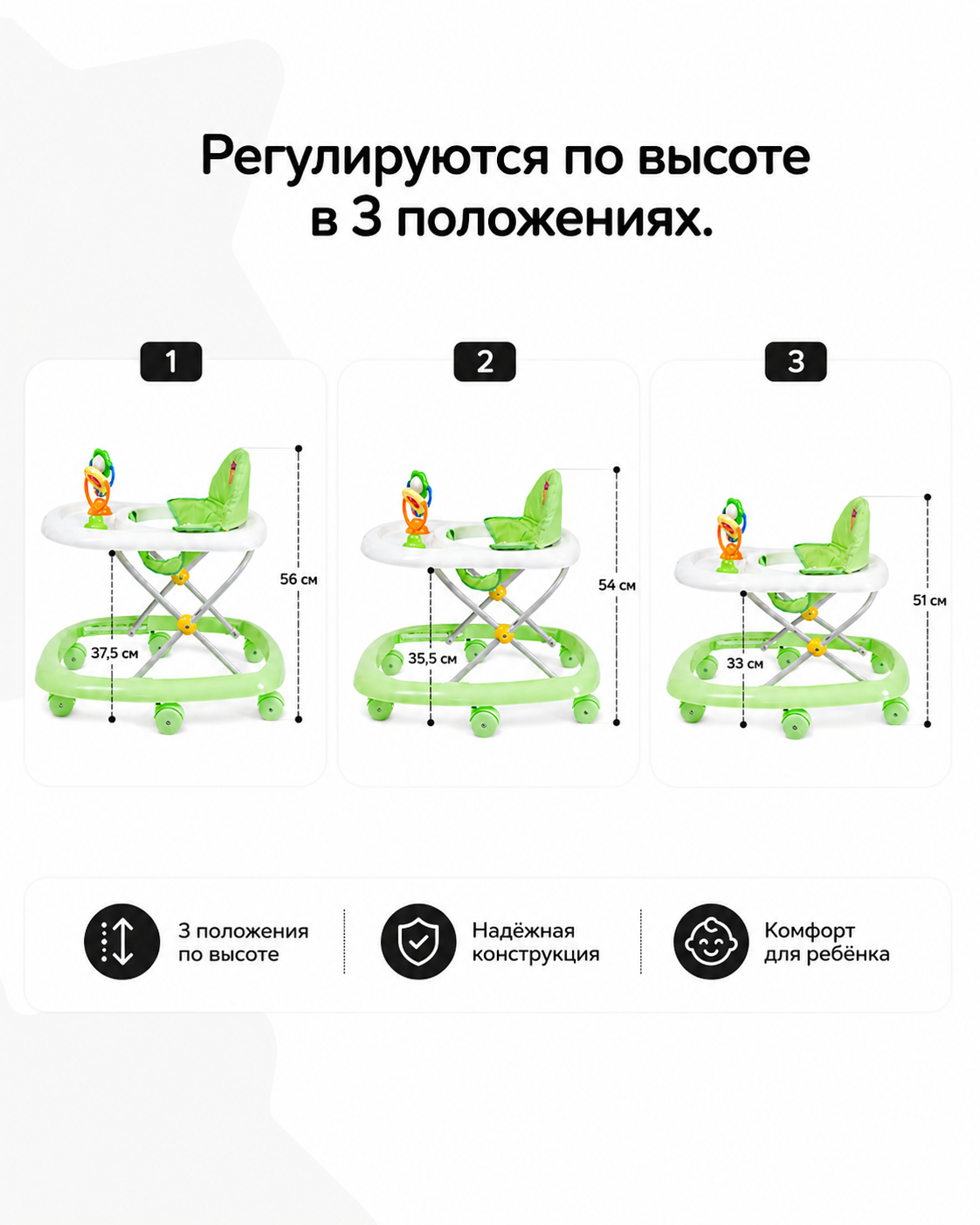 Ходунки Babyton зеленый - фото 4