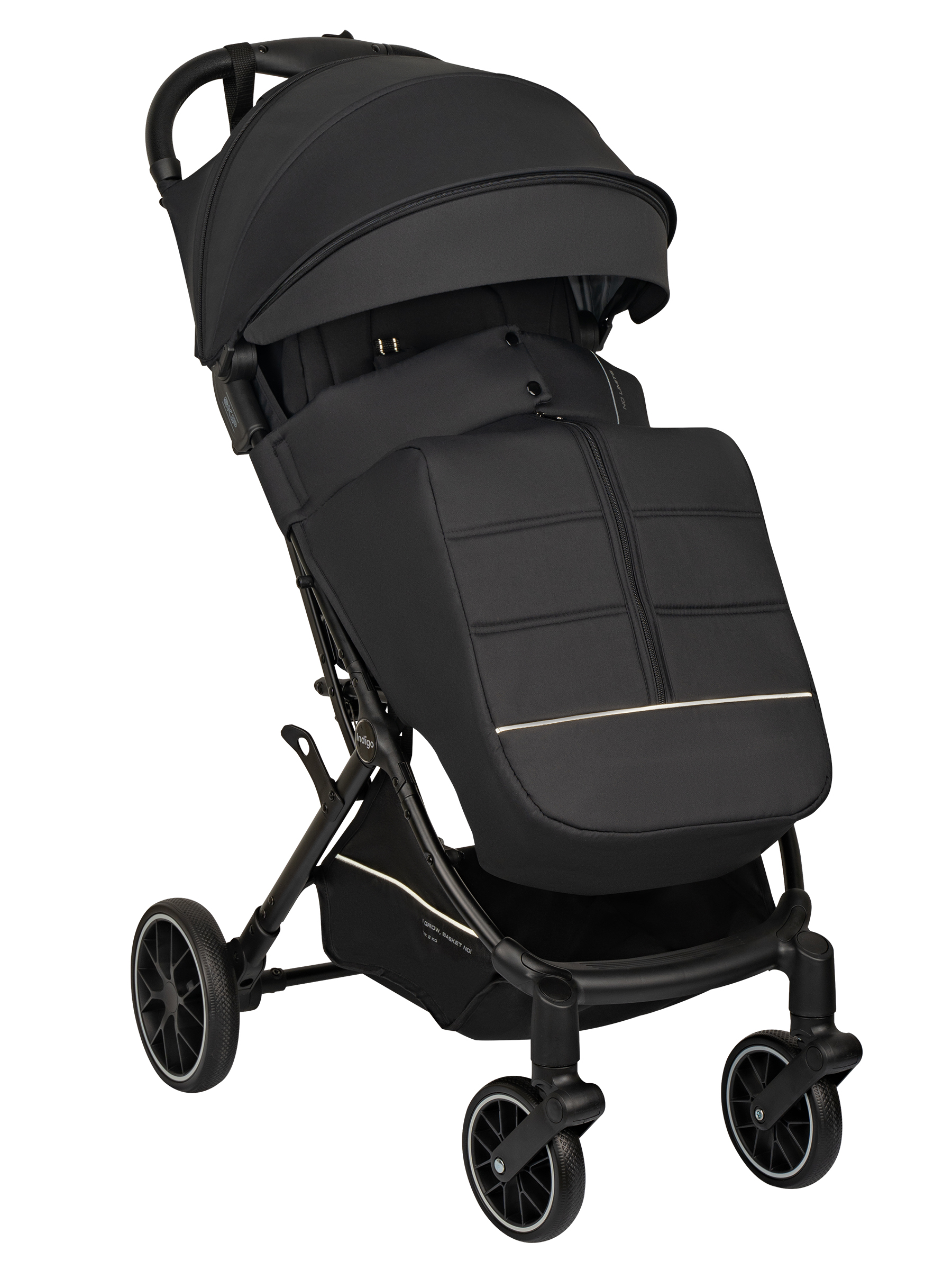 Коляска прогулочная Indigo Skip для путешествий, черный черный - фото 14
