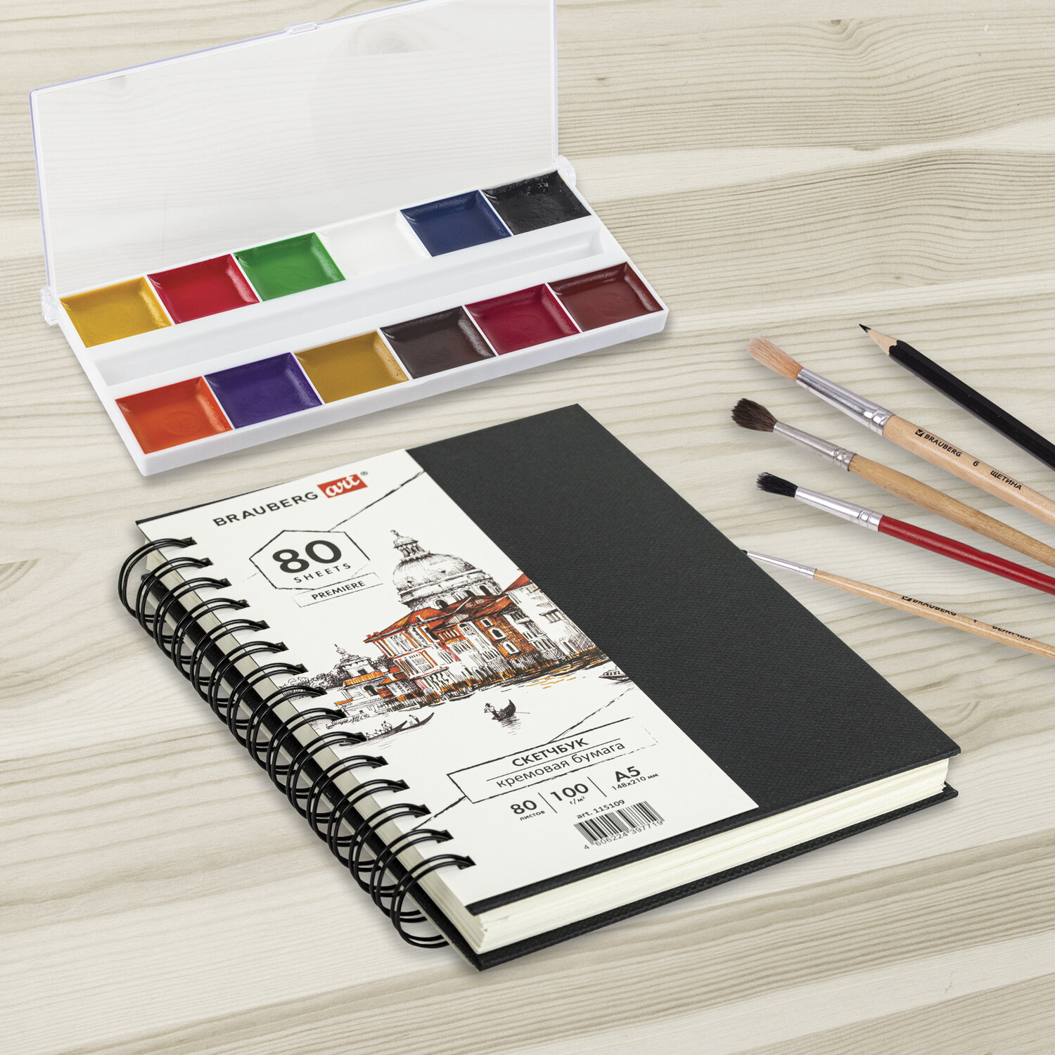 Скетчбук Brauberg А5 для рисования на спирали - фото 17