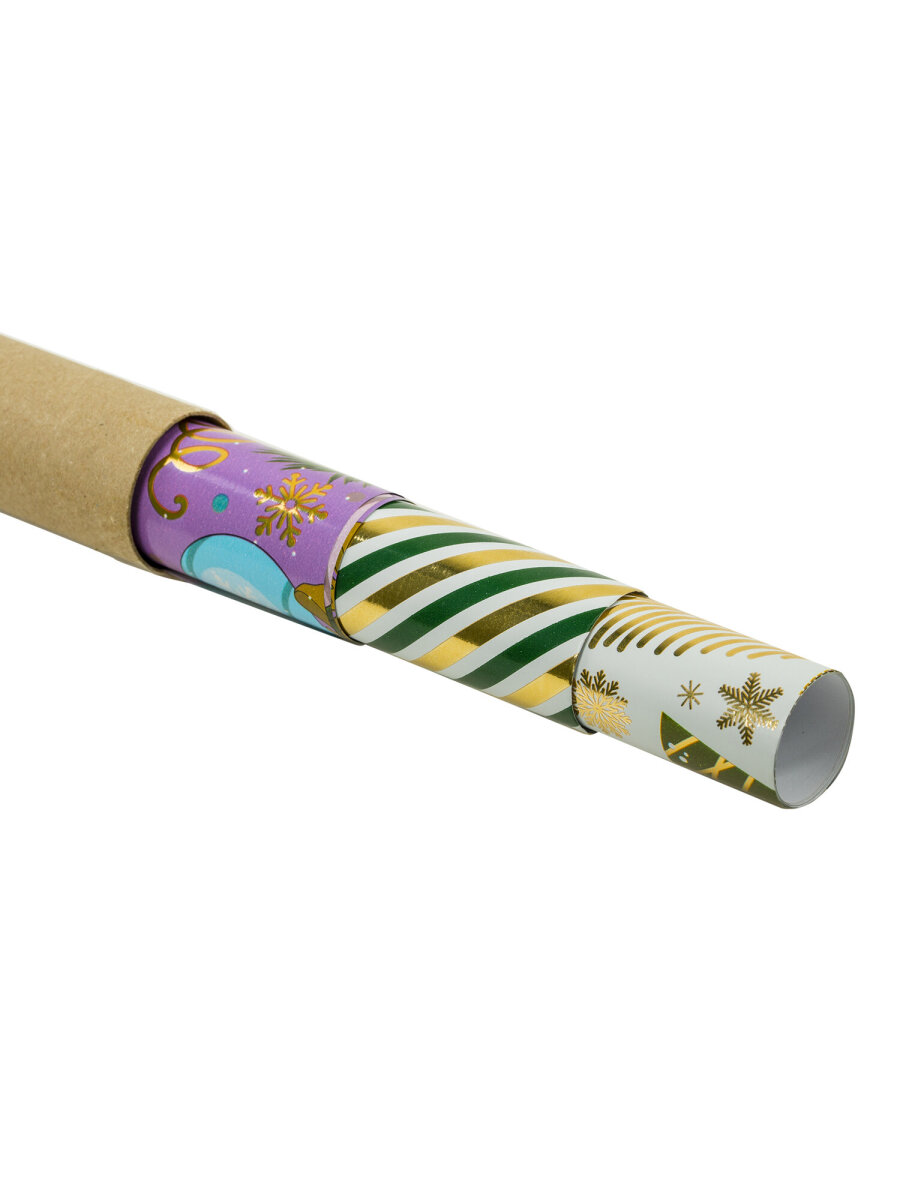 Упаковочная бумага Золотая сказка для новогодних подарков с эффектами 3 шт 70х100 см NY Pattern - фото 16