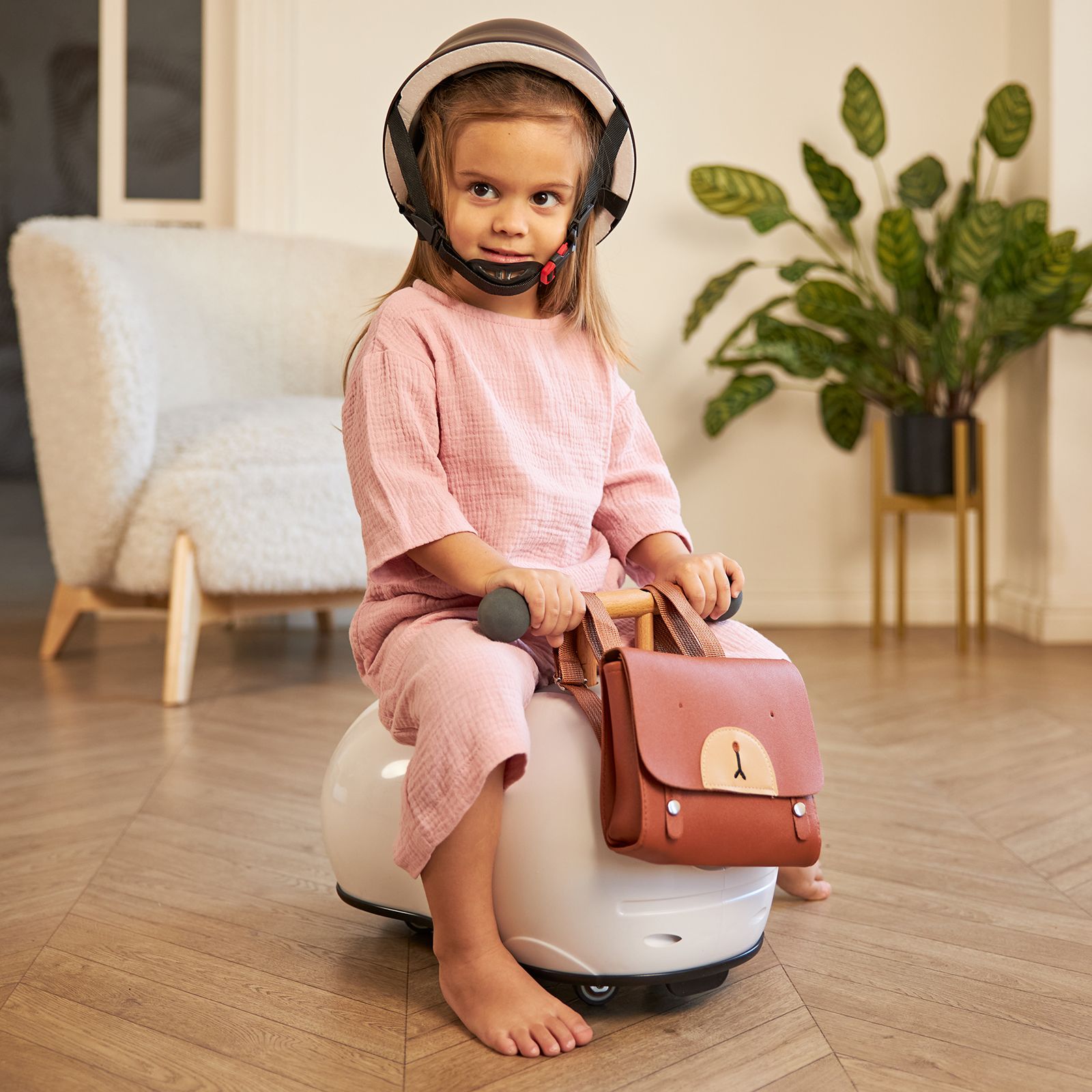 Толокар UNIX Kids Peanut Grey машинка каталка детская для мальчиков, бибикар девочек и малышей - фото 13