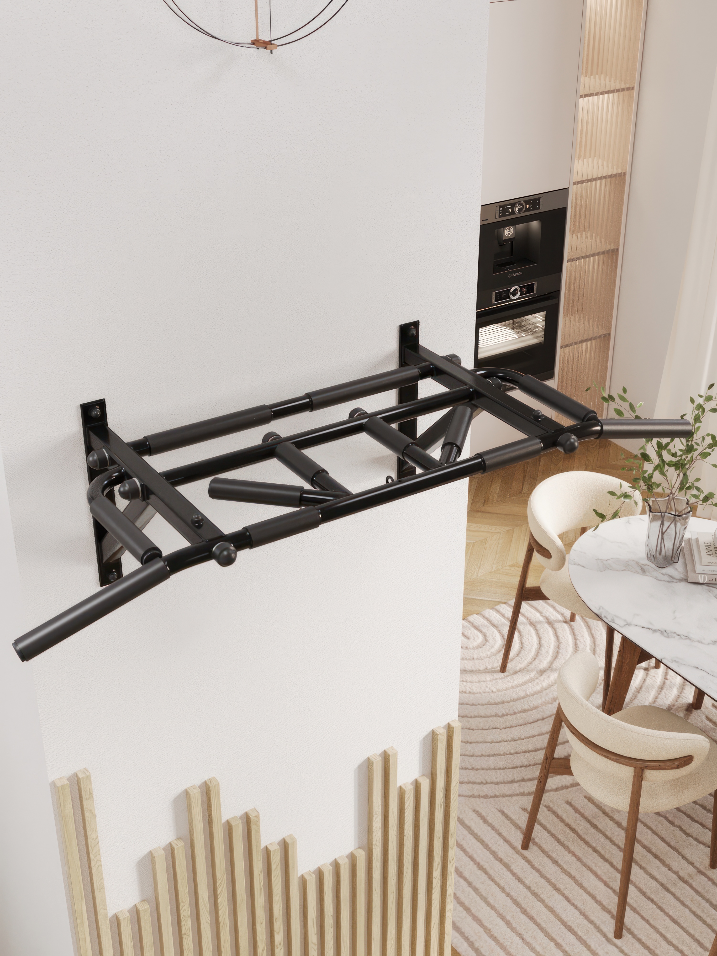 Турник настенный "Тарантул" PRO - прорезиненные хваты - фото 2