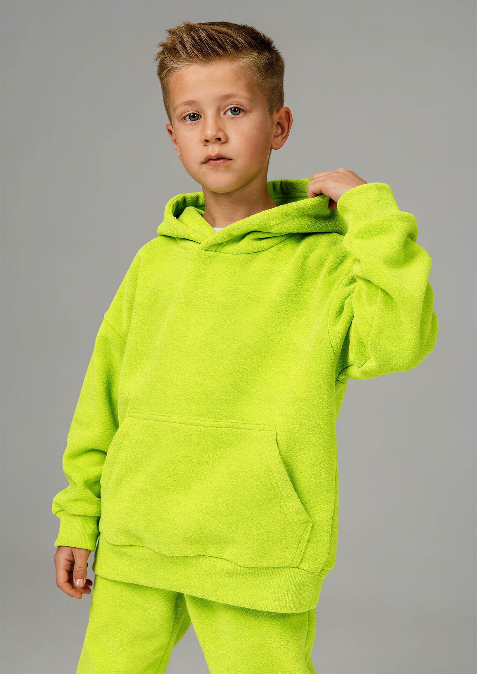 Худи и брюки KiMMi co К-14087043г(ш) салат - фото 2