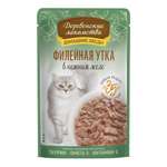 Корм для кошек Деревенские лакомства 70г филейная утка в нежном желе пауч