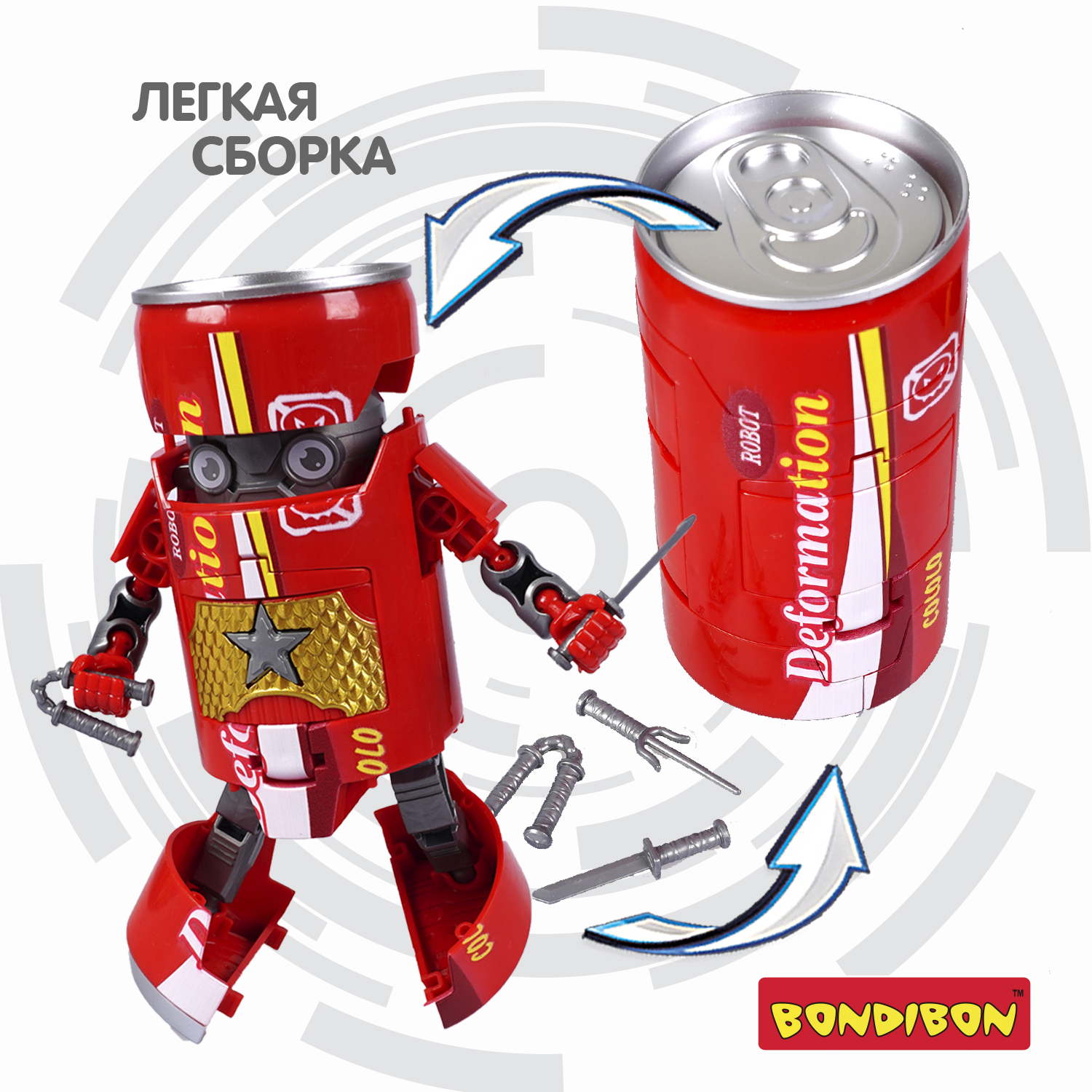 Фигурка Bondibon трансформер Робот Солдат 2в1 - фото 6