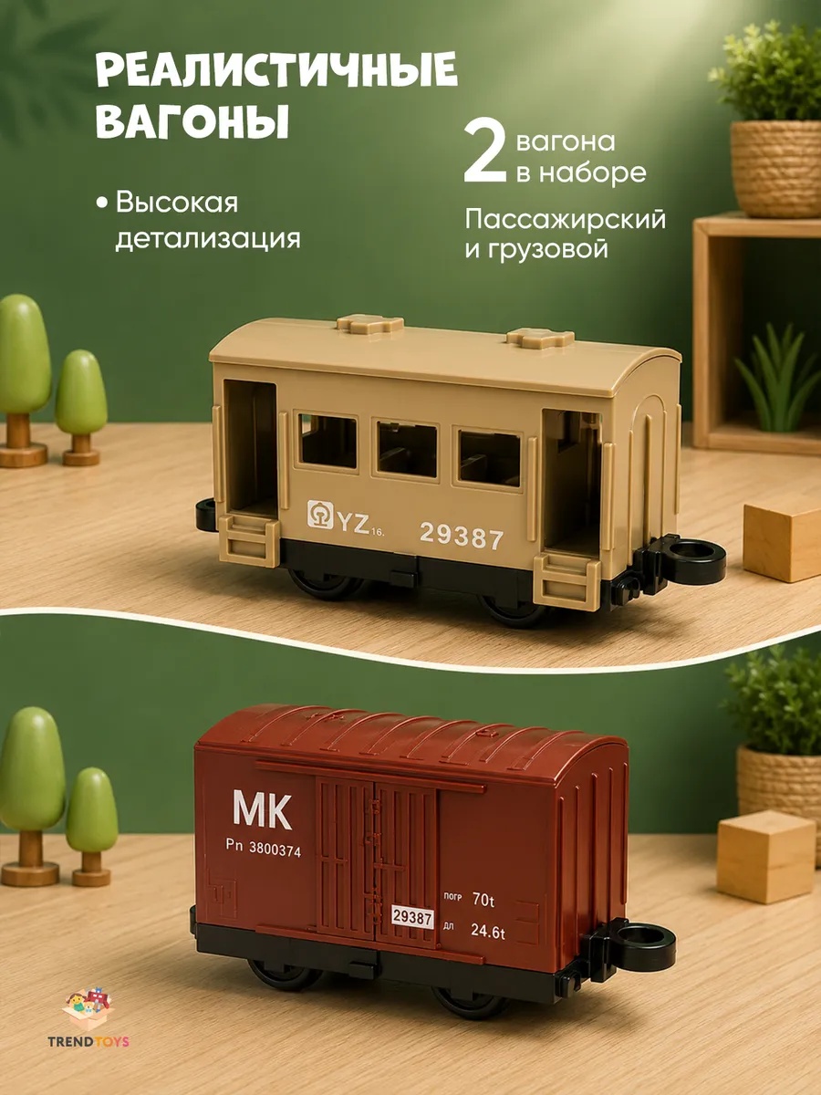 Детский музыкальный паровозик с вагонами TrendToys интерактивный - фото 8