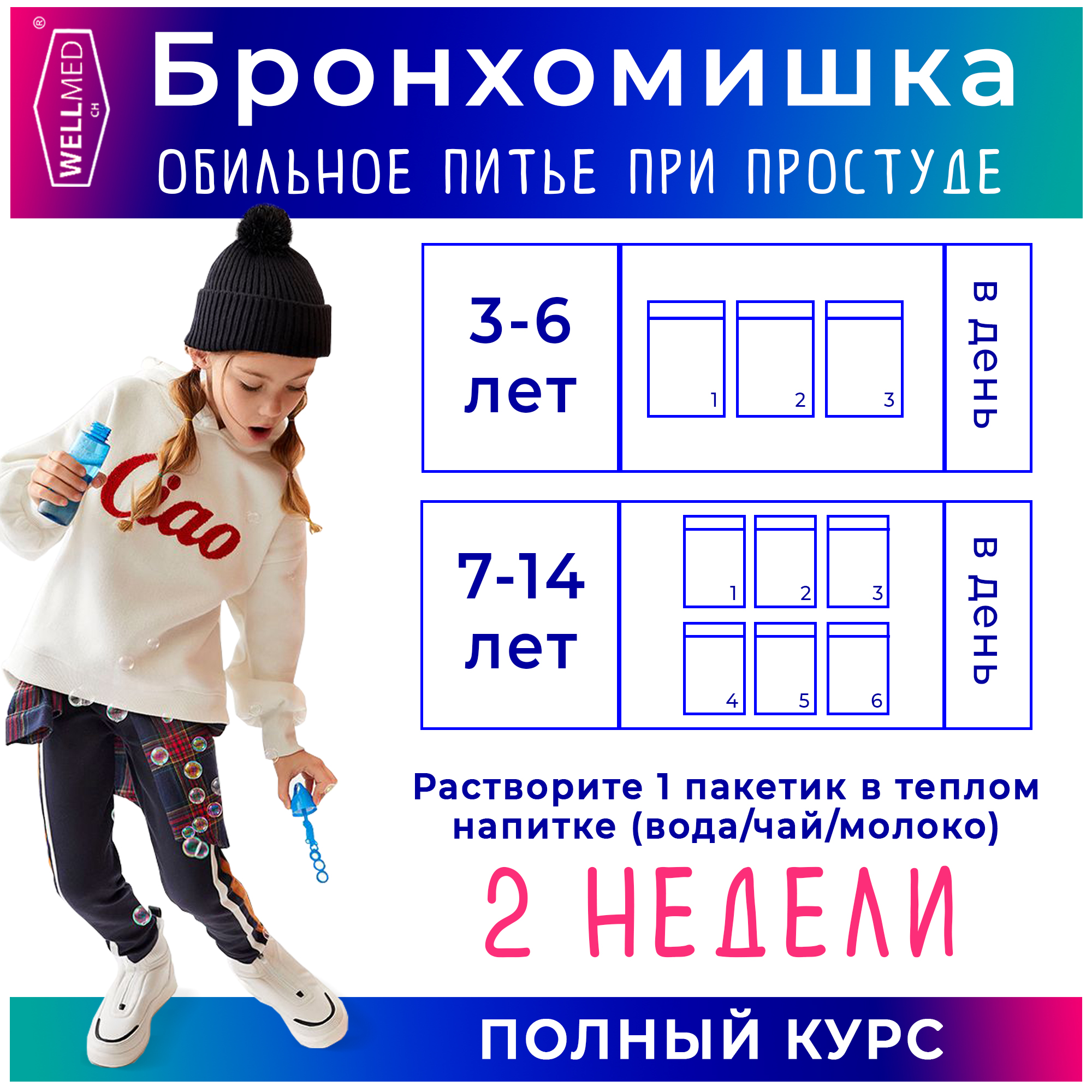Детская микстура от кашля БАД WELLMED Бронхомишка - фото 3