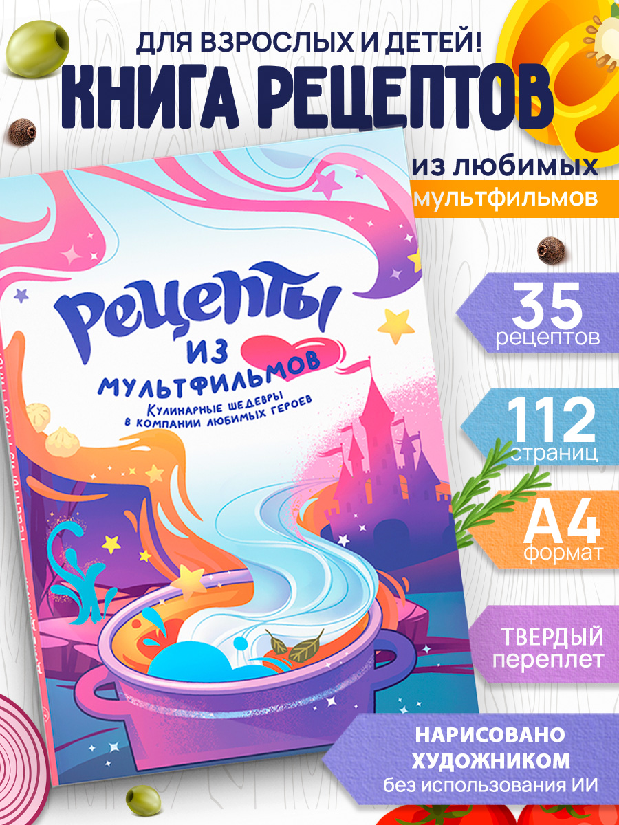 Книга "Рецепты из мультфильмов" Super01 кулинарная - фото 1