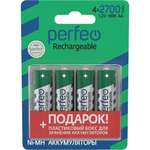 Аккумуляторные батарейки Perfeo AA2700mAh 4 штуки+Box