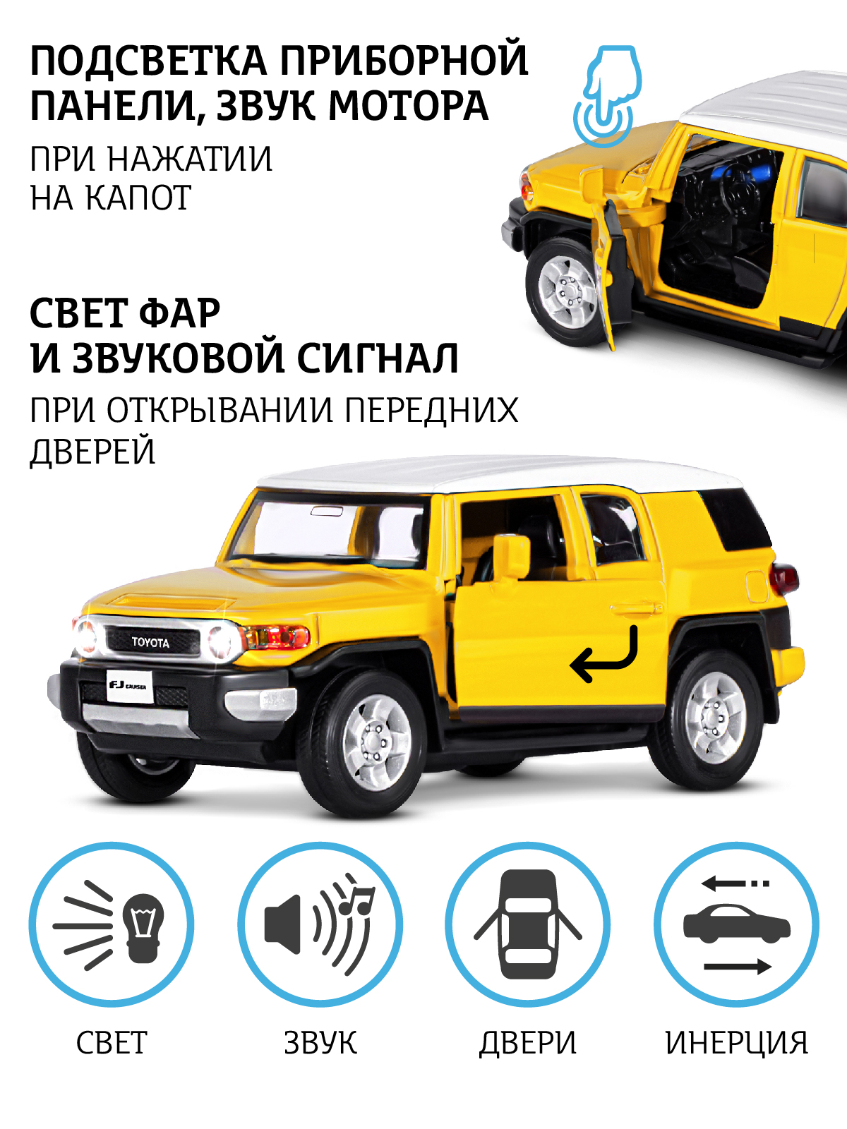 Внедорожник АВТОпанорама Toyota FJ Cruiser 1:32 JB1251389 - фото 2