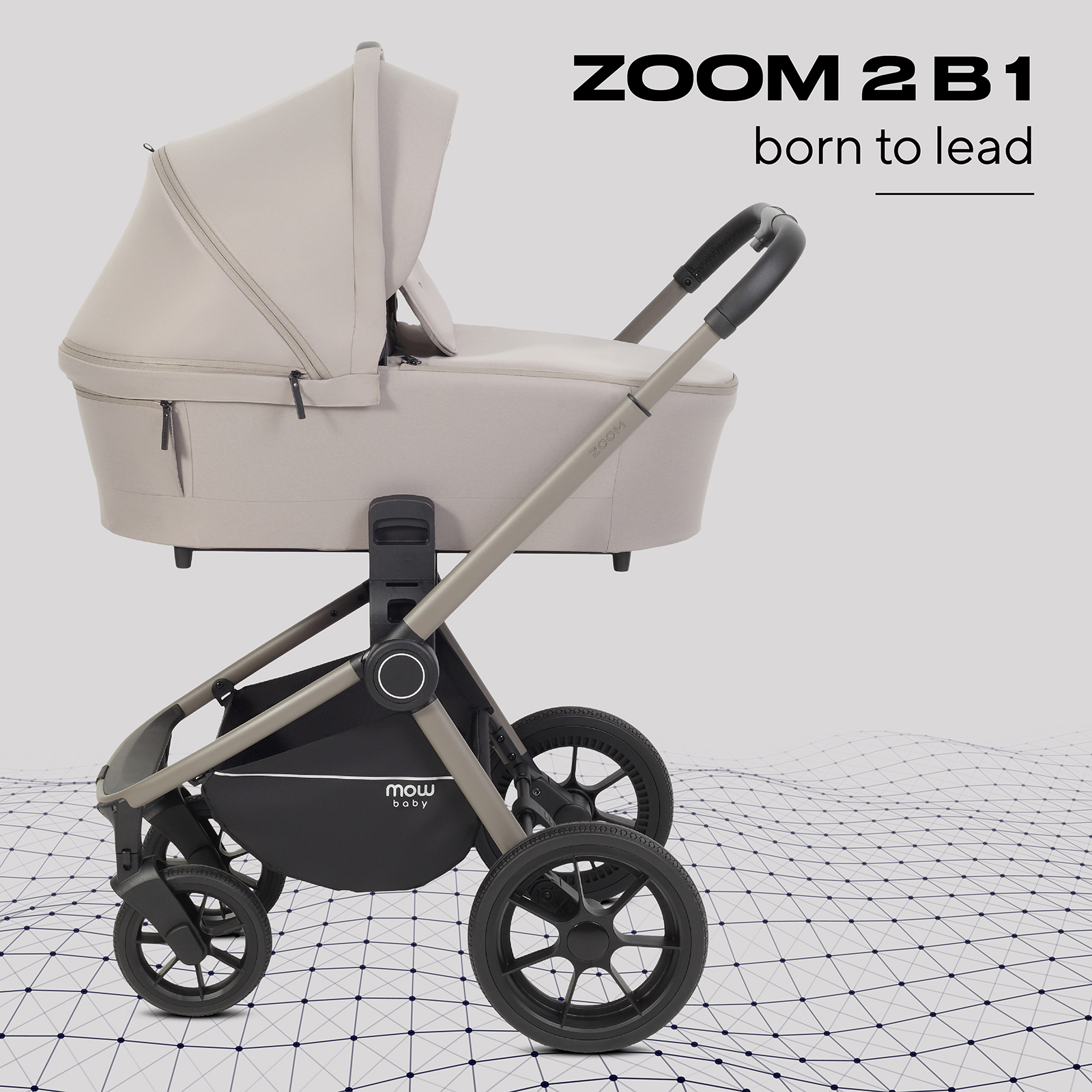 Коляска 2в1 MOWbaby Zoom 2в1, milky бежевый - фото 1