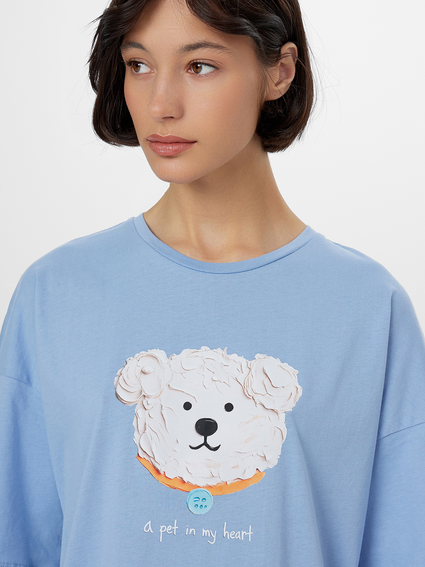 Сорочка ночная Mark Formelle (Марк Формэль) 512079/т.голубой +печать - фото 3