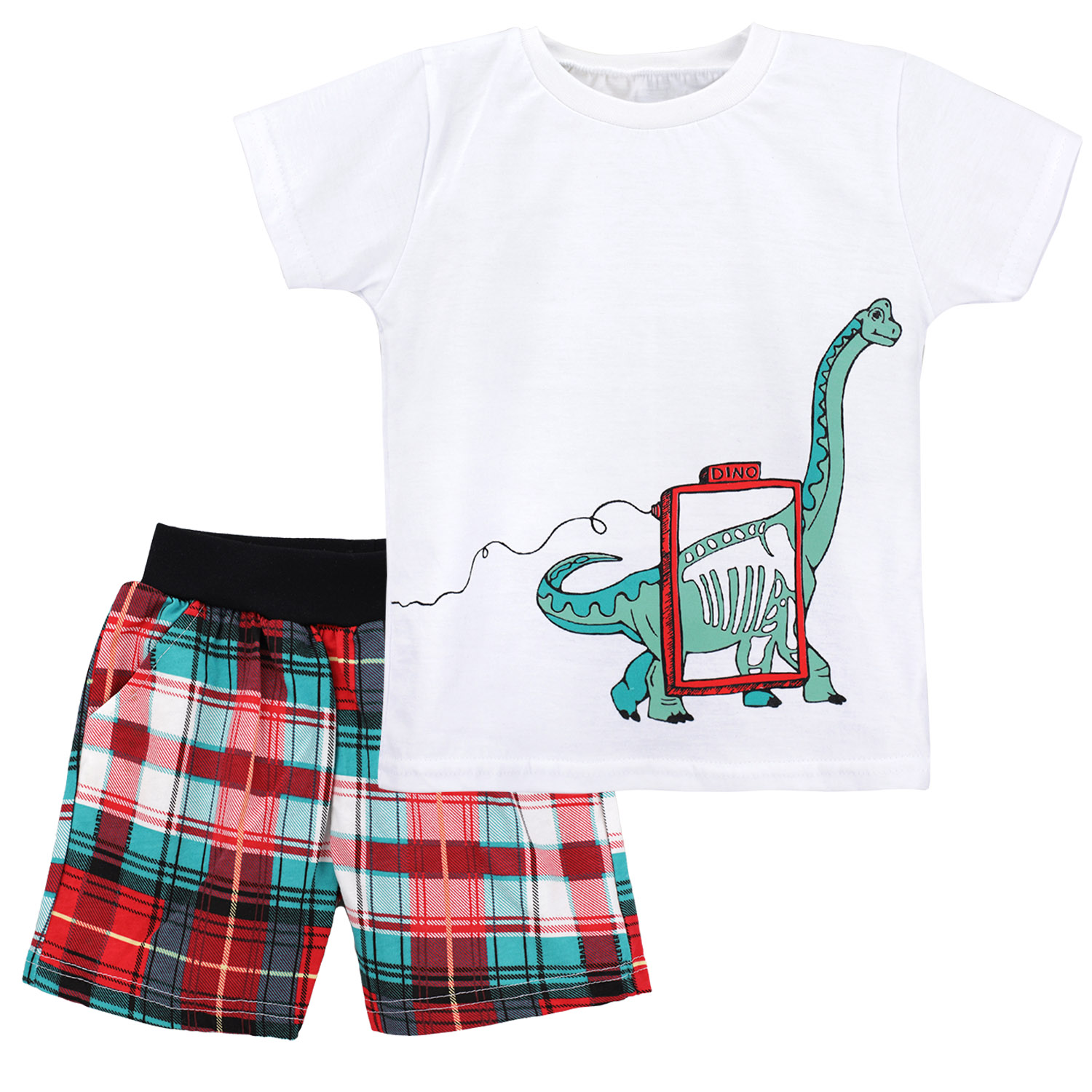 Костюм Babycollection ЦБ-00030254белый бирюзовый красный - фото 4