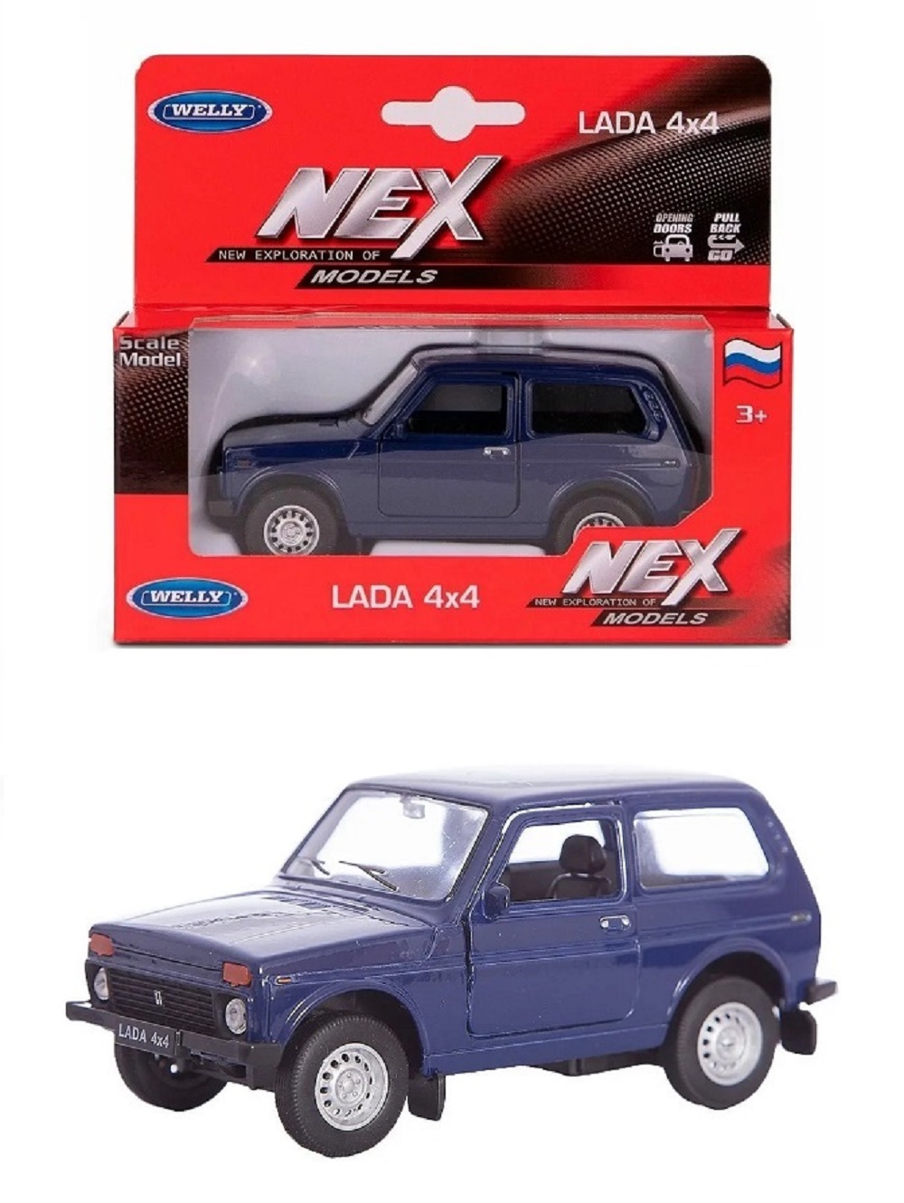 Автомобиль Welly LADA Niva синий 1:38 42386W-B - фото 1