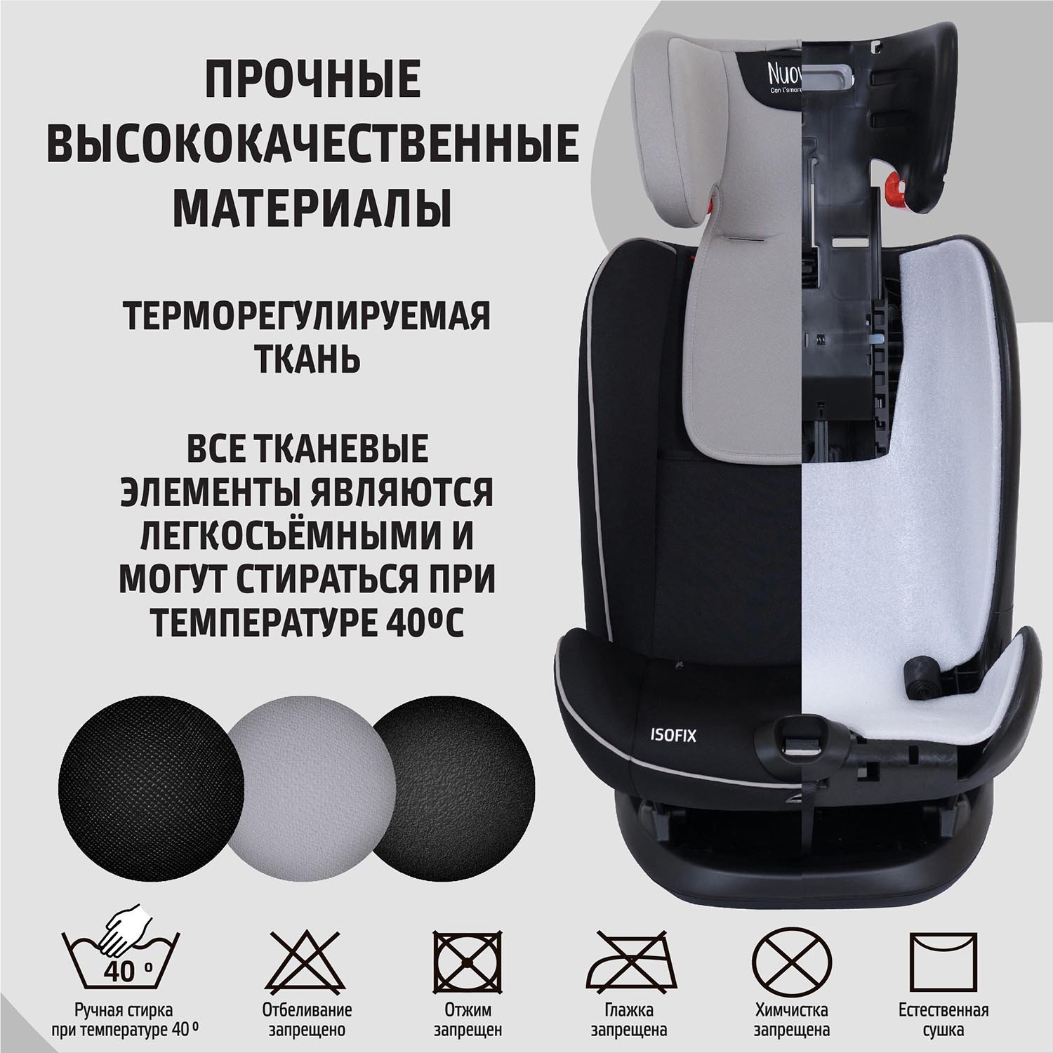 Автокресло Nuovita Maczione N123i-2 Isofix 1/2/3 (9-36 кг) серый - фото 9