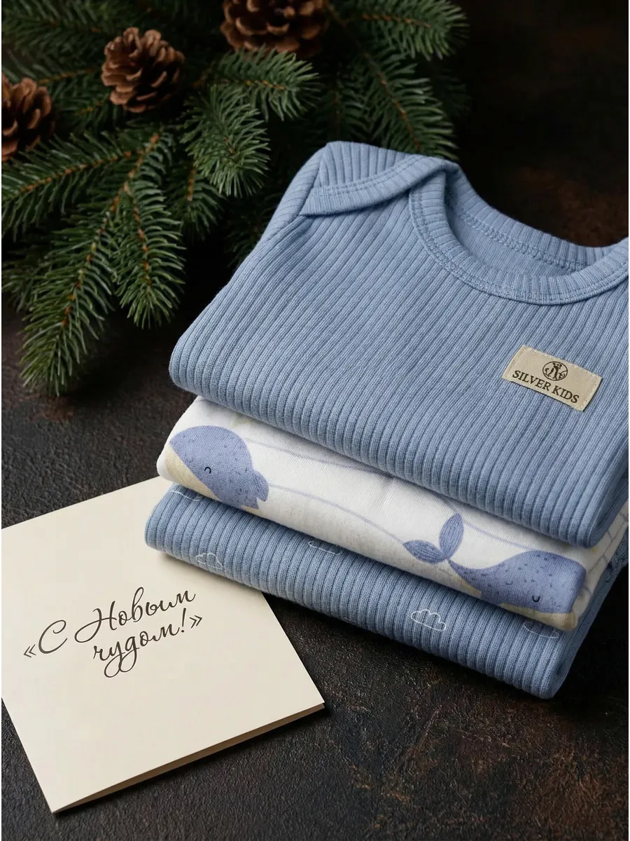 Боди 3 шт Супер Пупс нбр/3пр/бд/sk20/рубчик/морскаясказка - фото 5