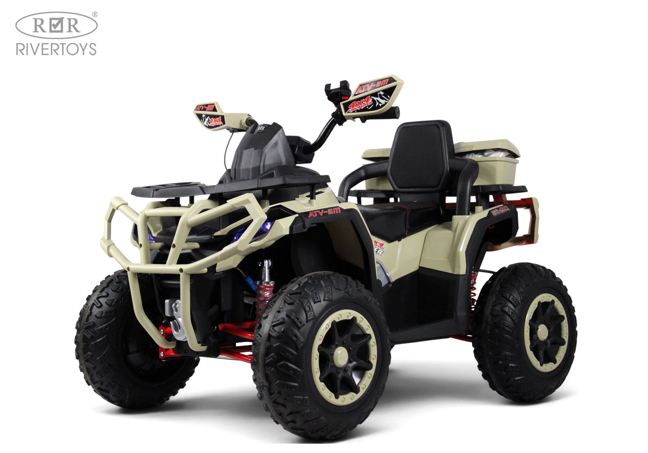Электромобиль RIVERTOYS Z111ZZ-NEW-BEIGE С пультом ДУ - фото 1