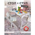 Комплект мебели Babystul Стол+стул+подушки звезды белые