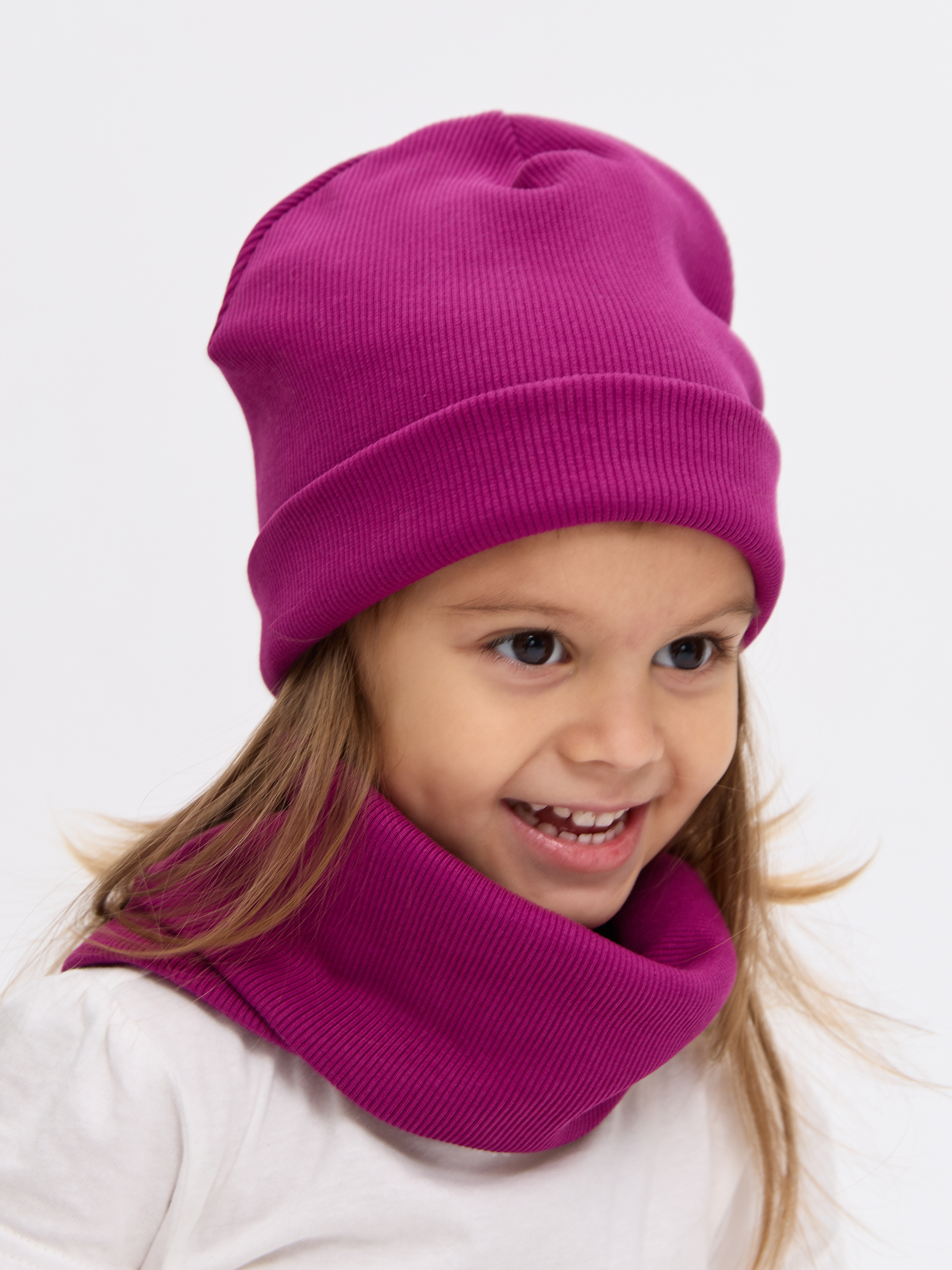 Шапка и снуд Лапушка 0258 вишневый - фото 7