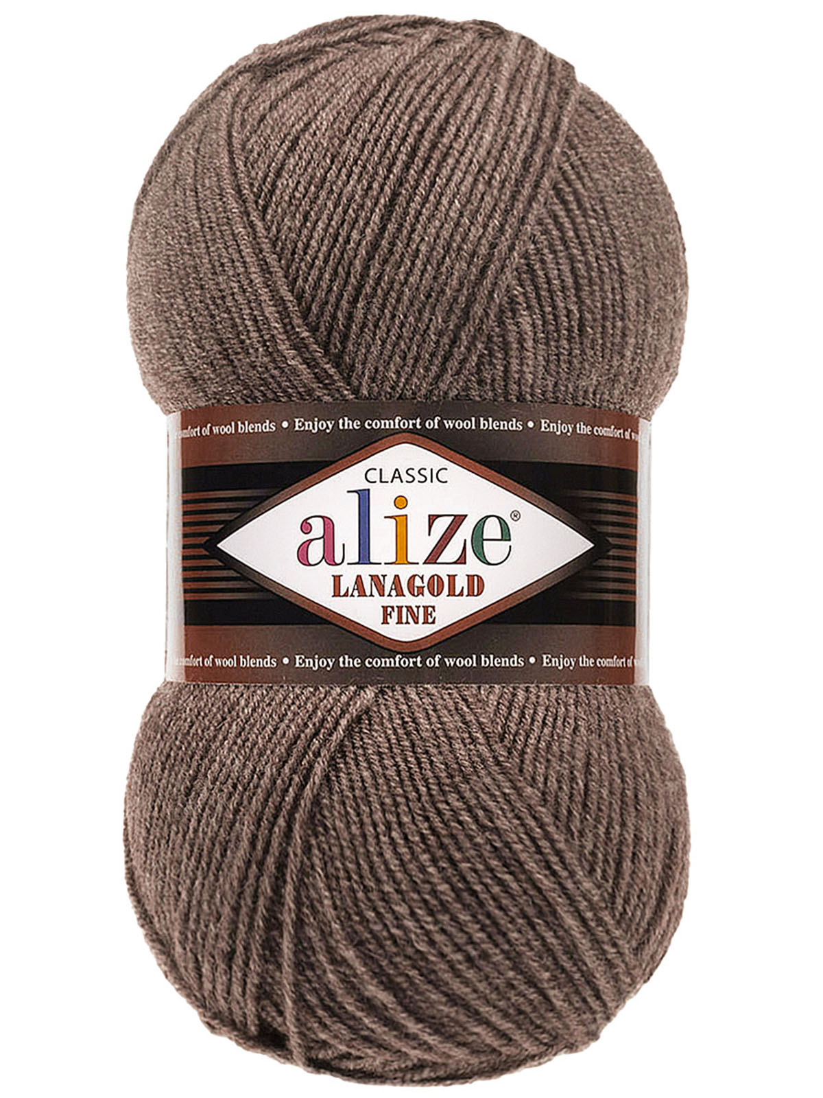 Пряжа Alize полушерстяная Lanagold fine 100 г 390 м 5 мотков 240 коричневый меланж - фото 4